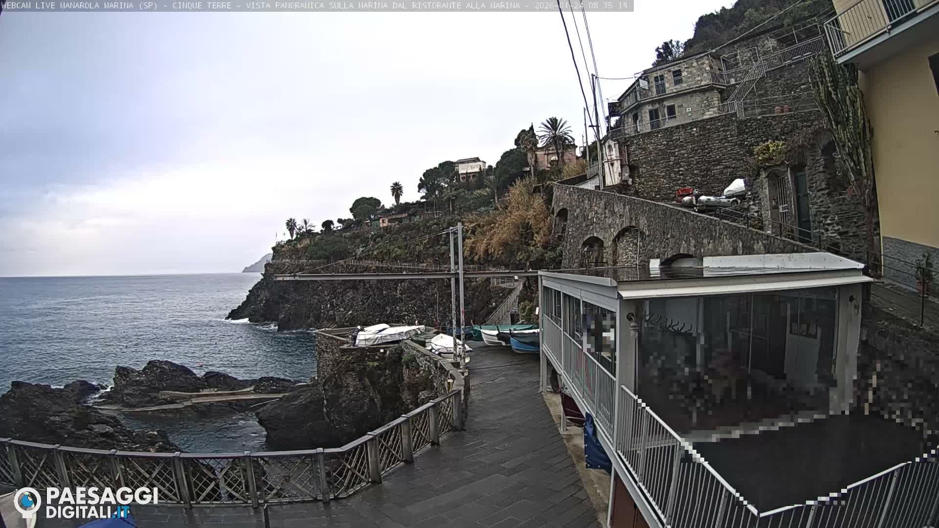 Cinque Terre, Manarola Village Marina & Coast Live Cam - La Spezia, Liguria, Italy