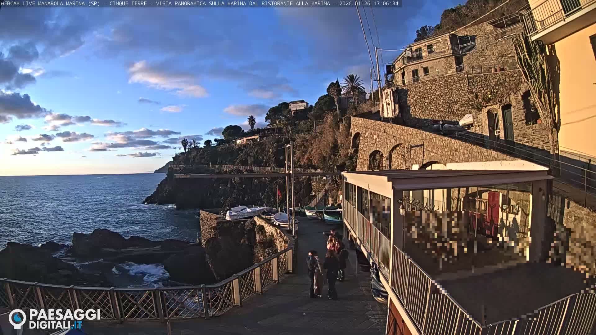 Cinque Terre, Manarola Village Marina & Coast Live Cam - La Spezia, Liguria, Italy