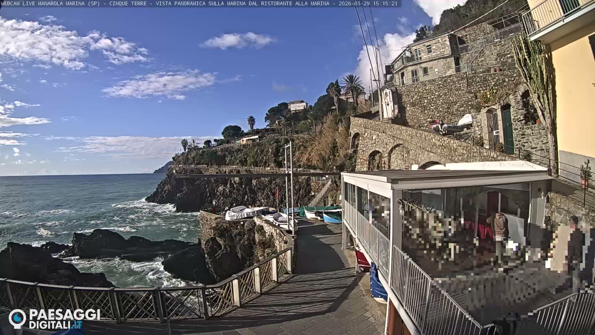 Cinque Terre, Manarola Village Marina & Coast Live Cam - La Spezia, Liguria, Italy