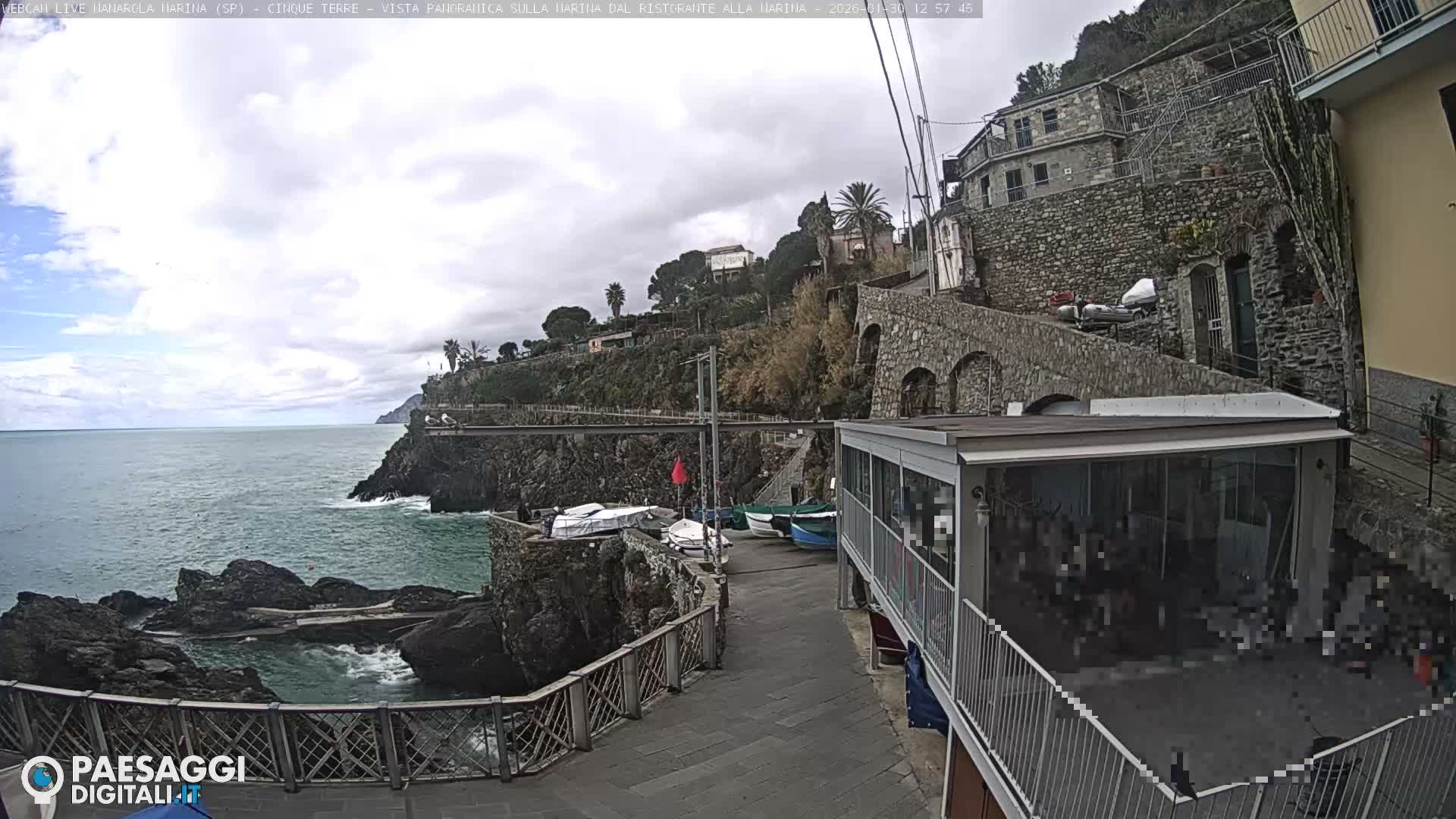 Cinque Terre, Manarola Village Marina & Coast Live Cam - La Spezia, Liguria, Italy