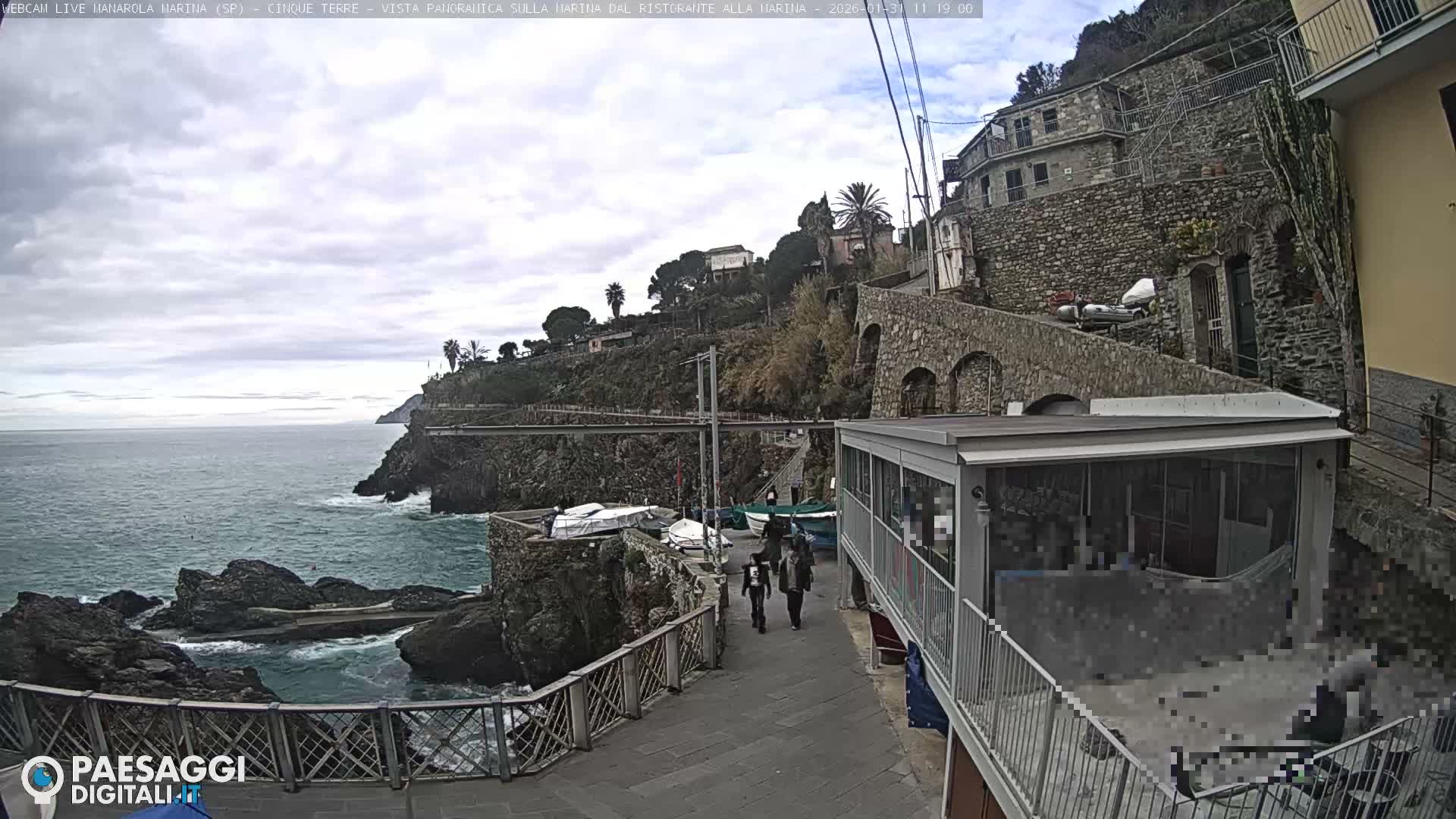 Cinque Terre, Manarola Village Marina & Coast Live Cam - La Spezia, Liguria, Italy