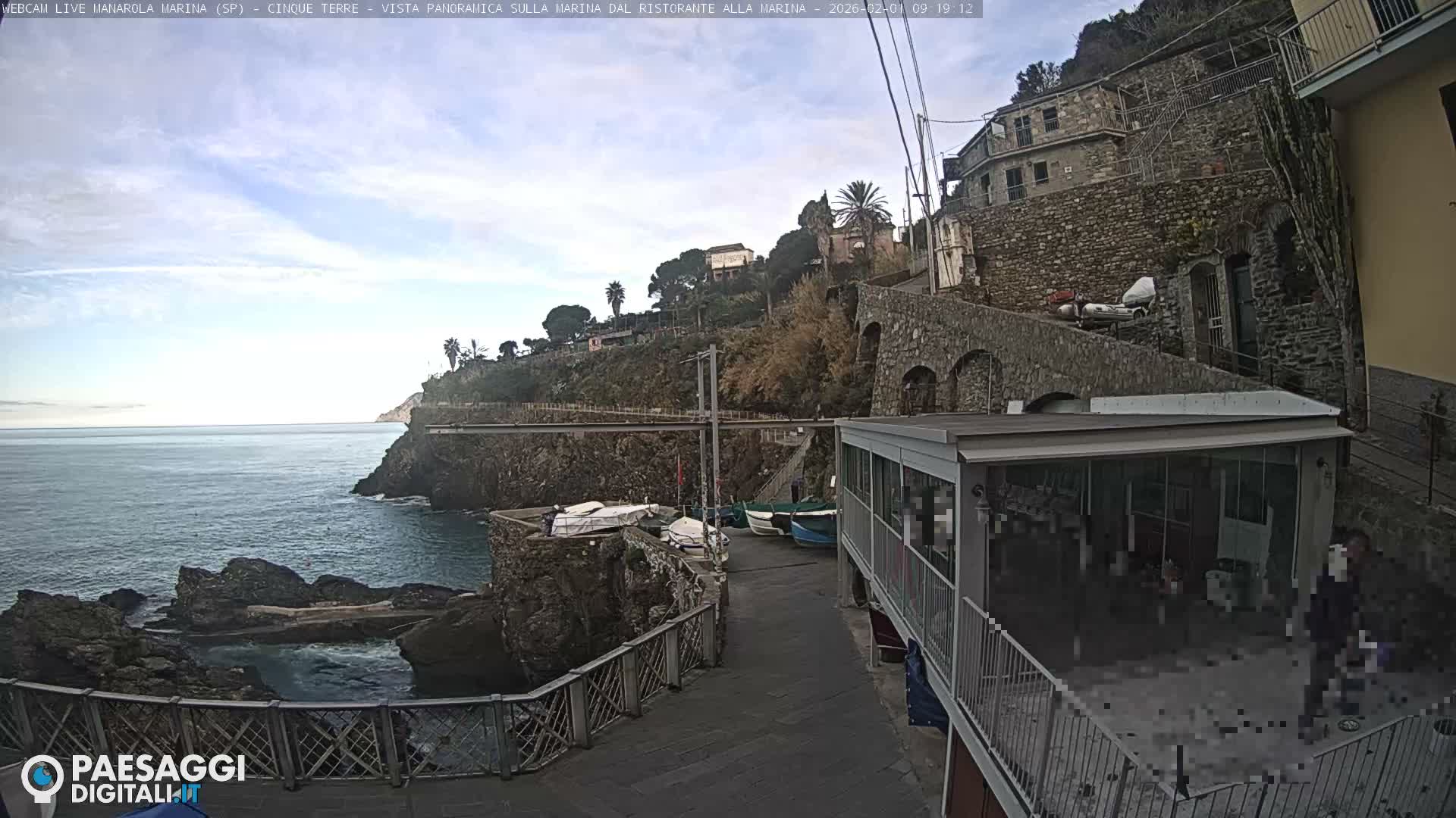Cinque Terre, Manarola Village Marina & Coast Live Cam - La Spezia, Liguria, Italy