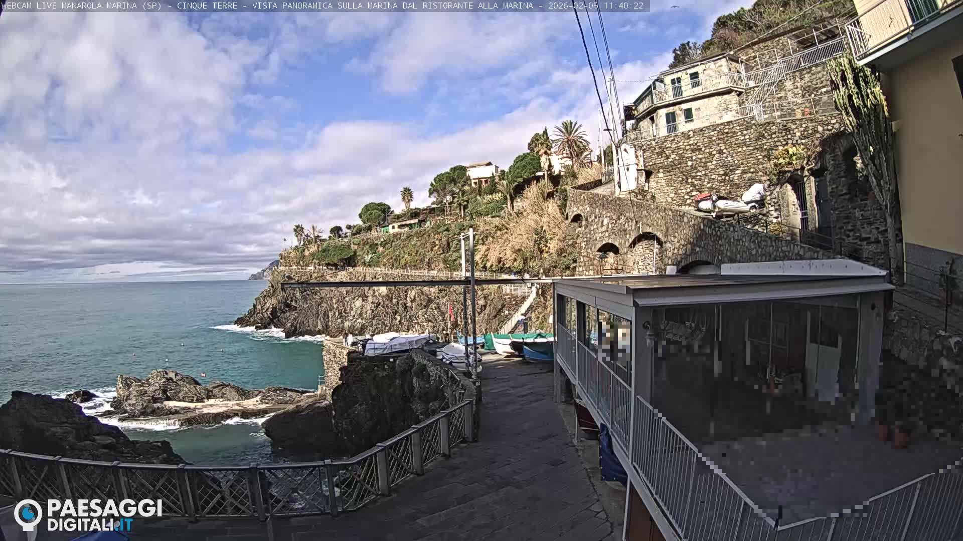 Cinque Terre, Manarola Village Marina & Coast Live Cam - La Spezia, Liguria, Italy