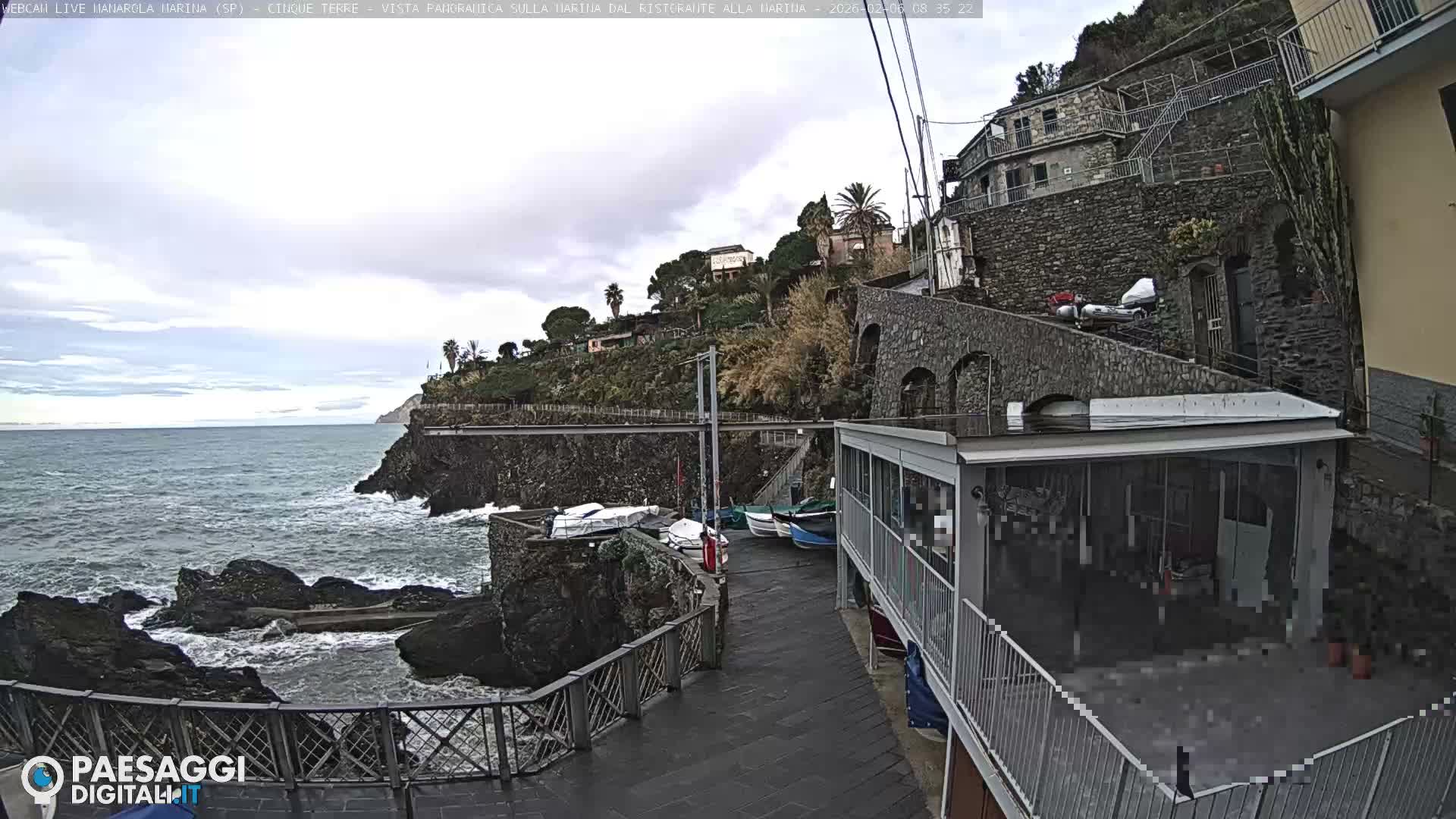 Cinque Terre, Manarola Village Marina & Coast Live Cam - La Spezia, Liguria, Italy