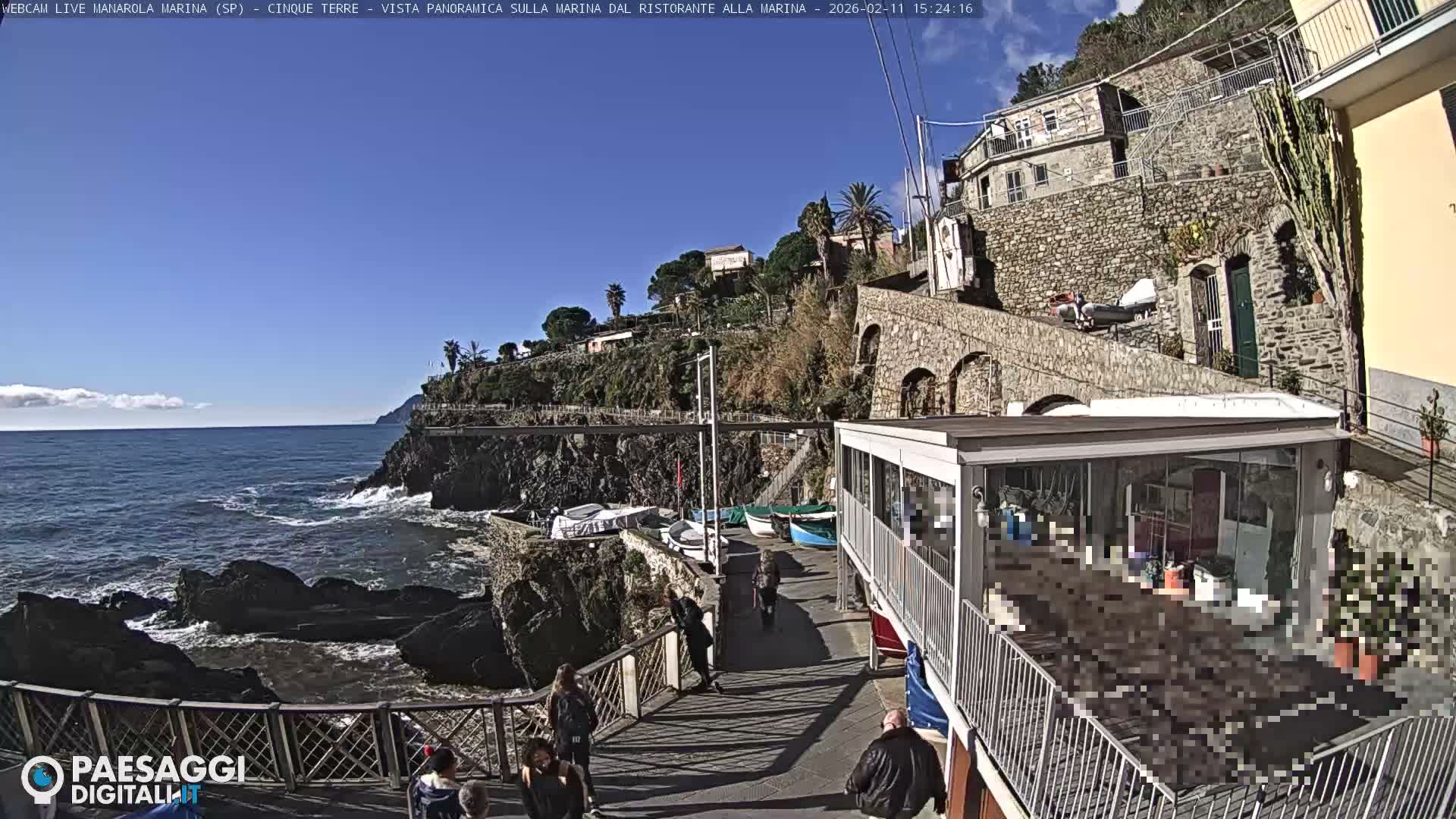 Cinque Terre, Manarola Village Marina & Coast Live Cam - La Spezia, Liguria, Italy