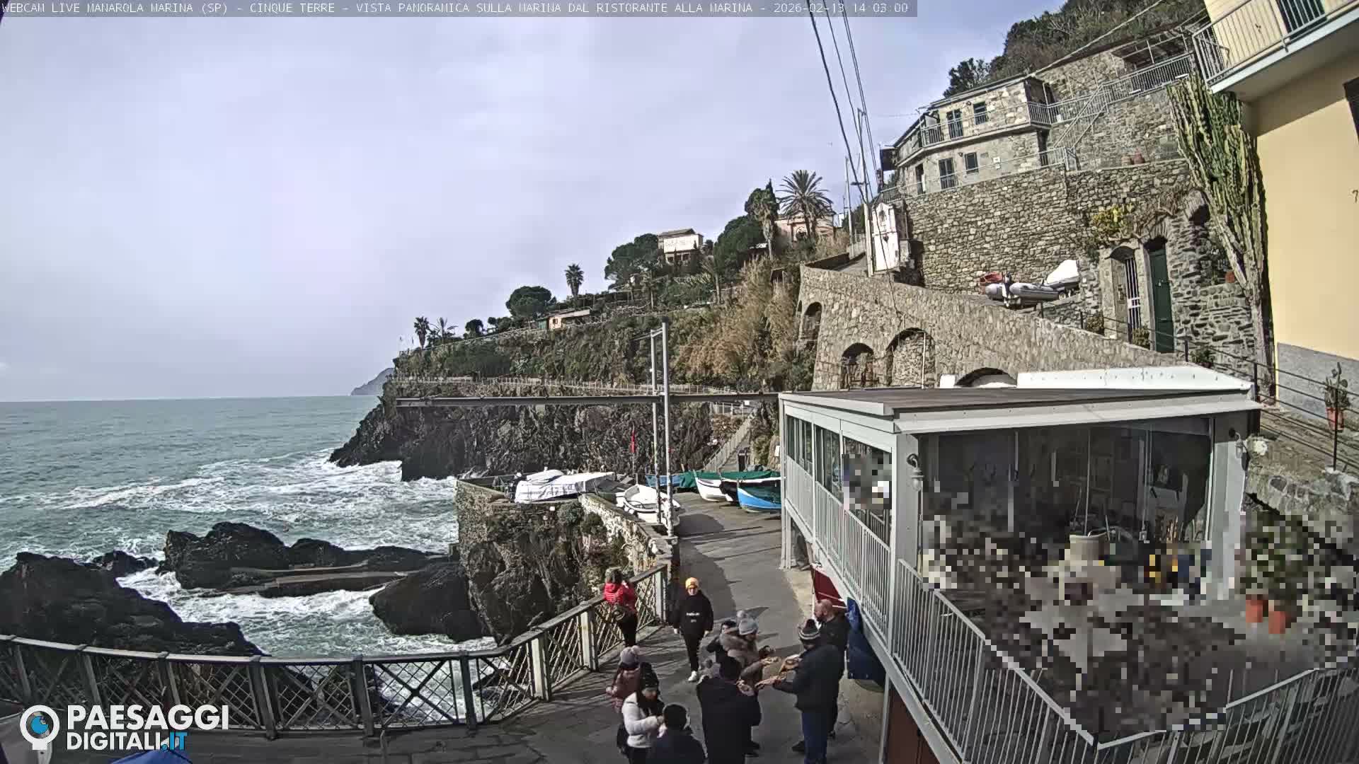 Cinque Terre, Manarola Village Marina & Coast Live Cam - La Spezia, Liguria, Italy