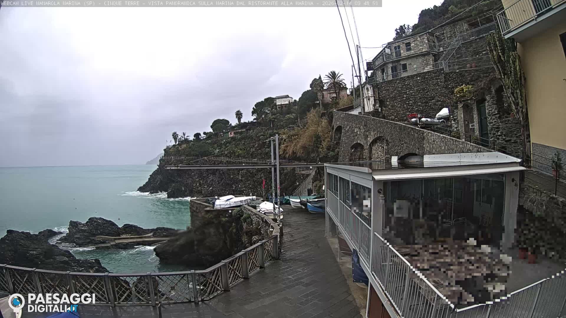 Cinque Terre, Manarola Village Marina & Coast Live Cam - La Spezia, Liguria, Italy