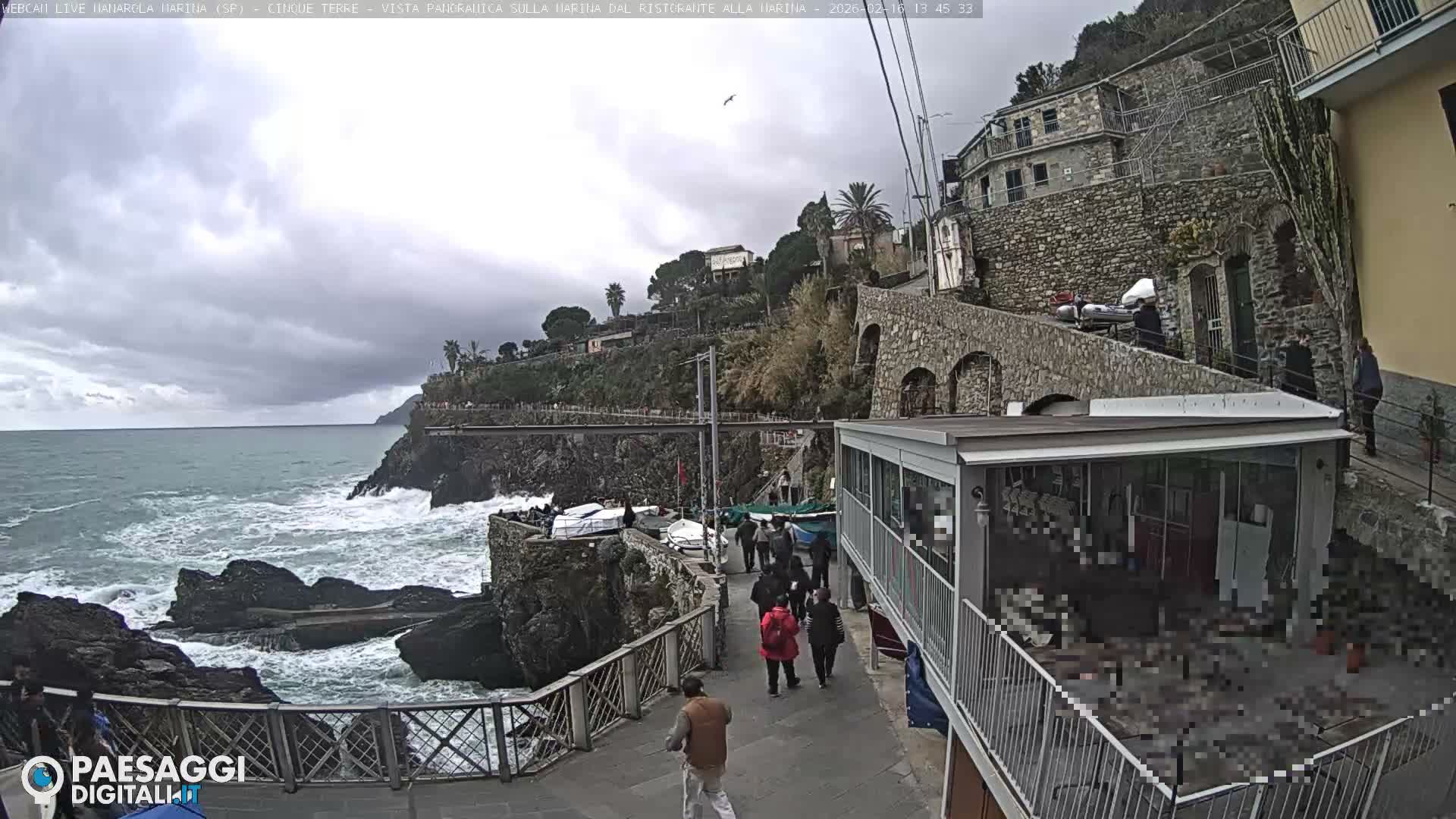 Cinque Terre, Manarola Village Marina & Coast Live Cam - La Spezia, Liguria, Italy