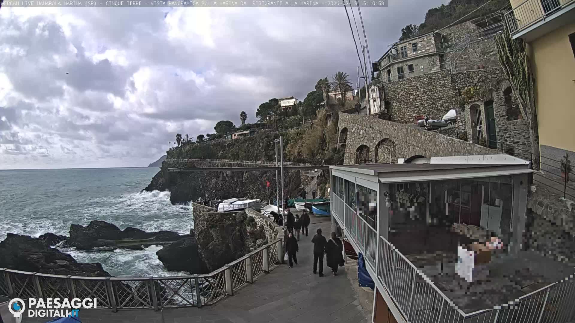Cinque Terre, Manarola Village Marina & Coast Live Cam - La Spezia, Liguria, Italy
