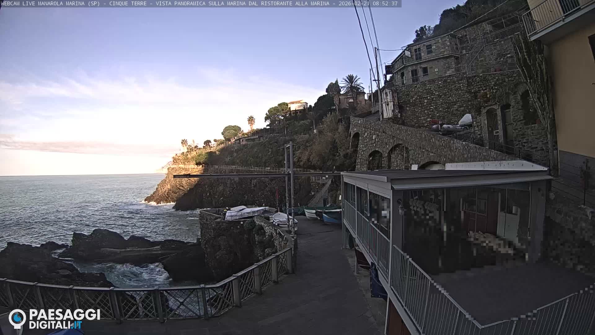Cinque Terre, Manarola Village Marina & Coast Live Cam - La Spezia, Liguria, Italy