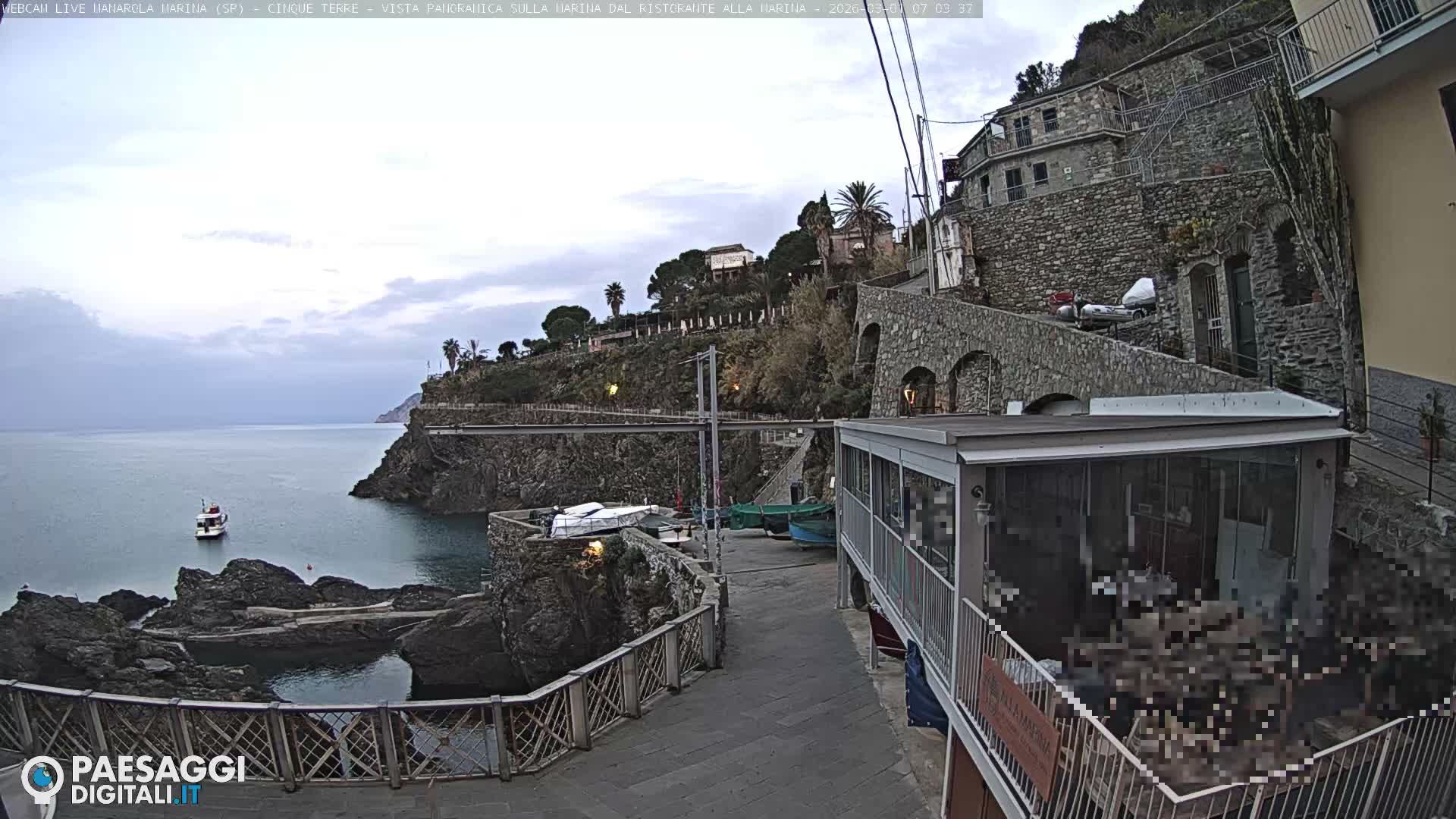 Cinque Terre, Manarola Village Marina & Coast Live Cam - La Spezia, Liguria, Italy