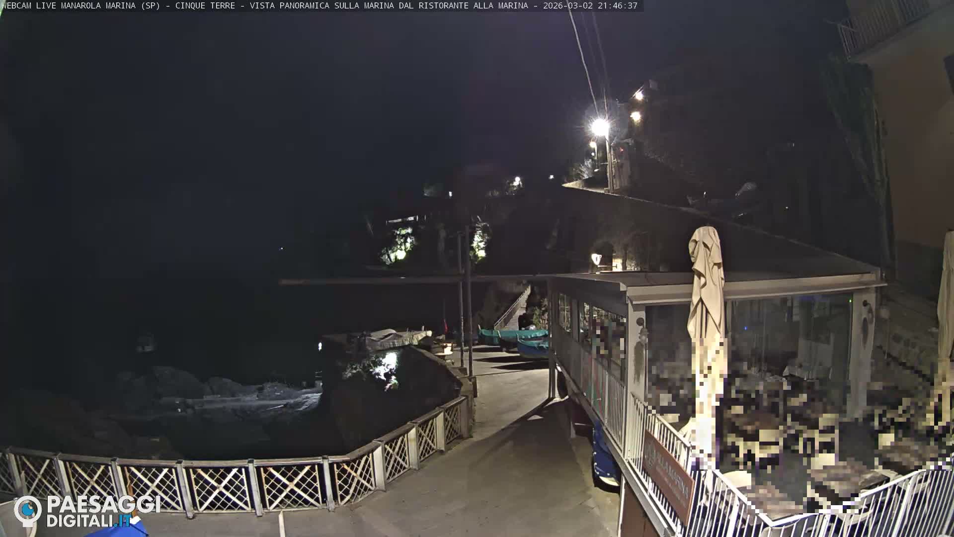 Cinque Terre, Manarola Village Marina & Coast Live Cam - La Spezia, Liguria, Italy