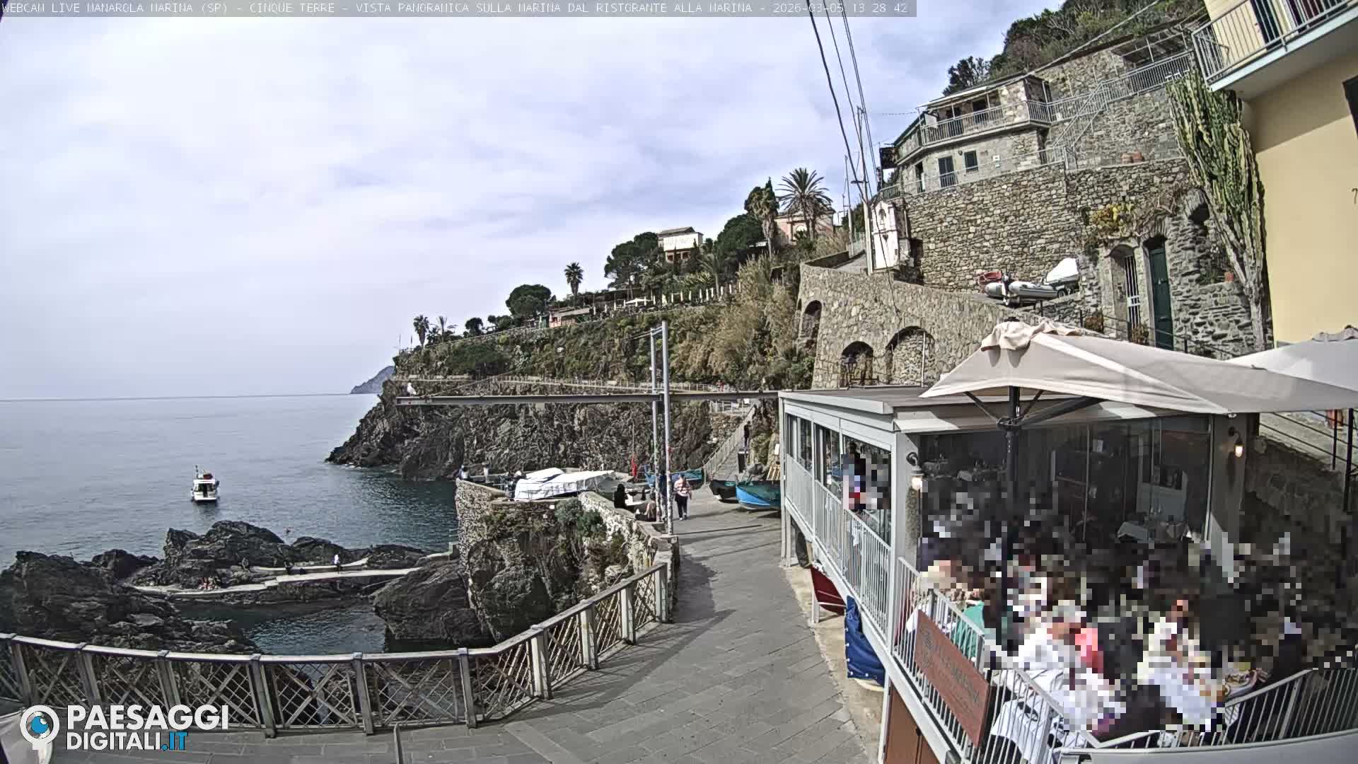 Cinque Terre, Manarola Village Marina & Coast Live Cam - La Spezia, Liguria, Italy