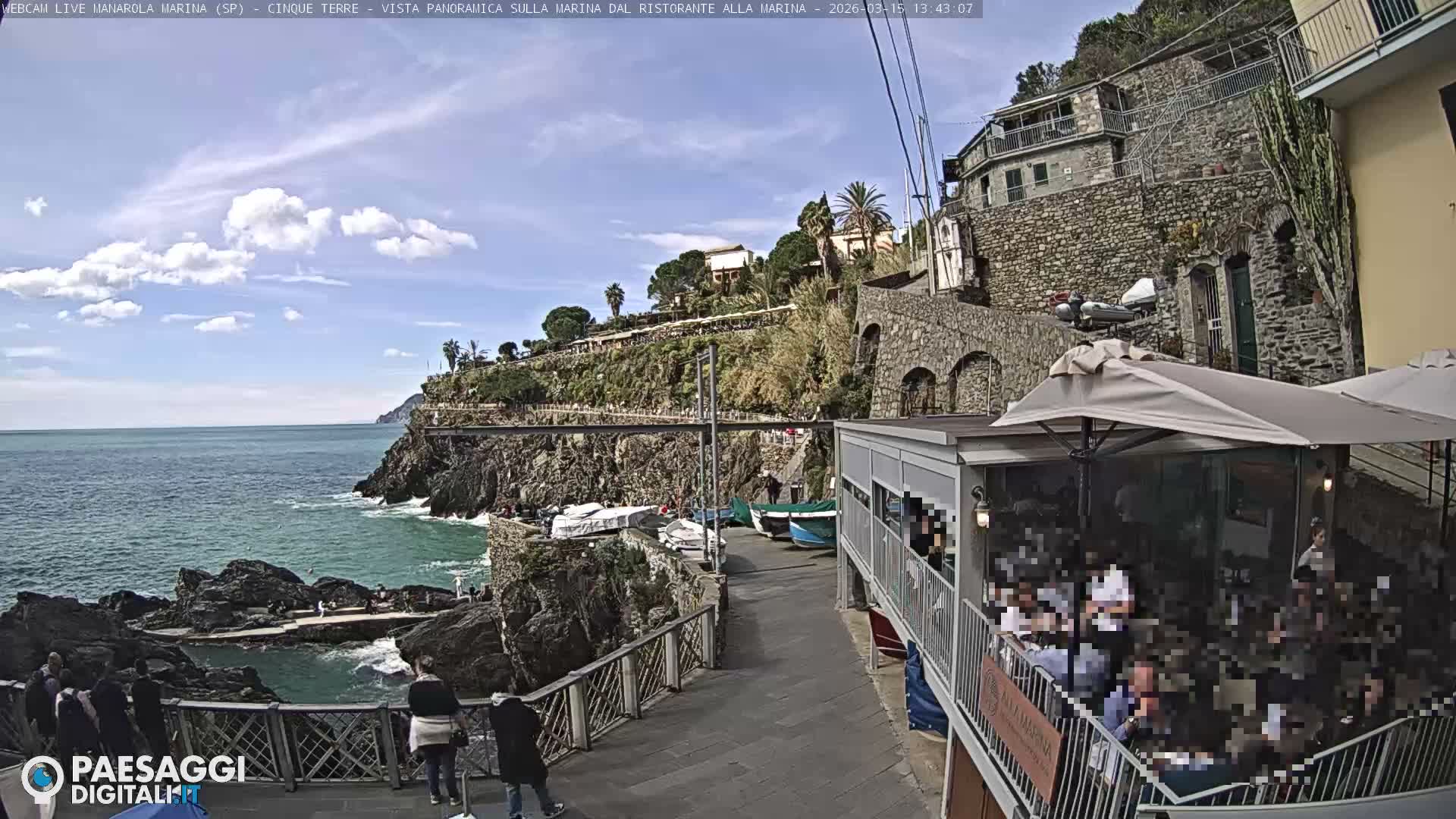 Cinque Terre, Manarola Village Marina & Coast Live Cam - La Spezia, Liguria, Italy
