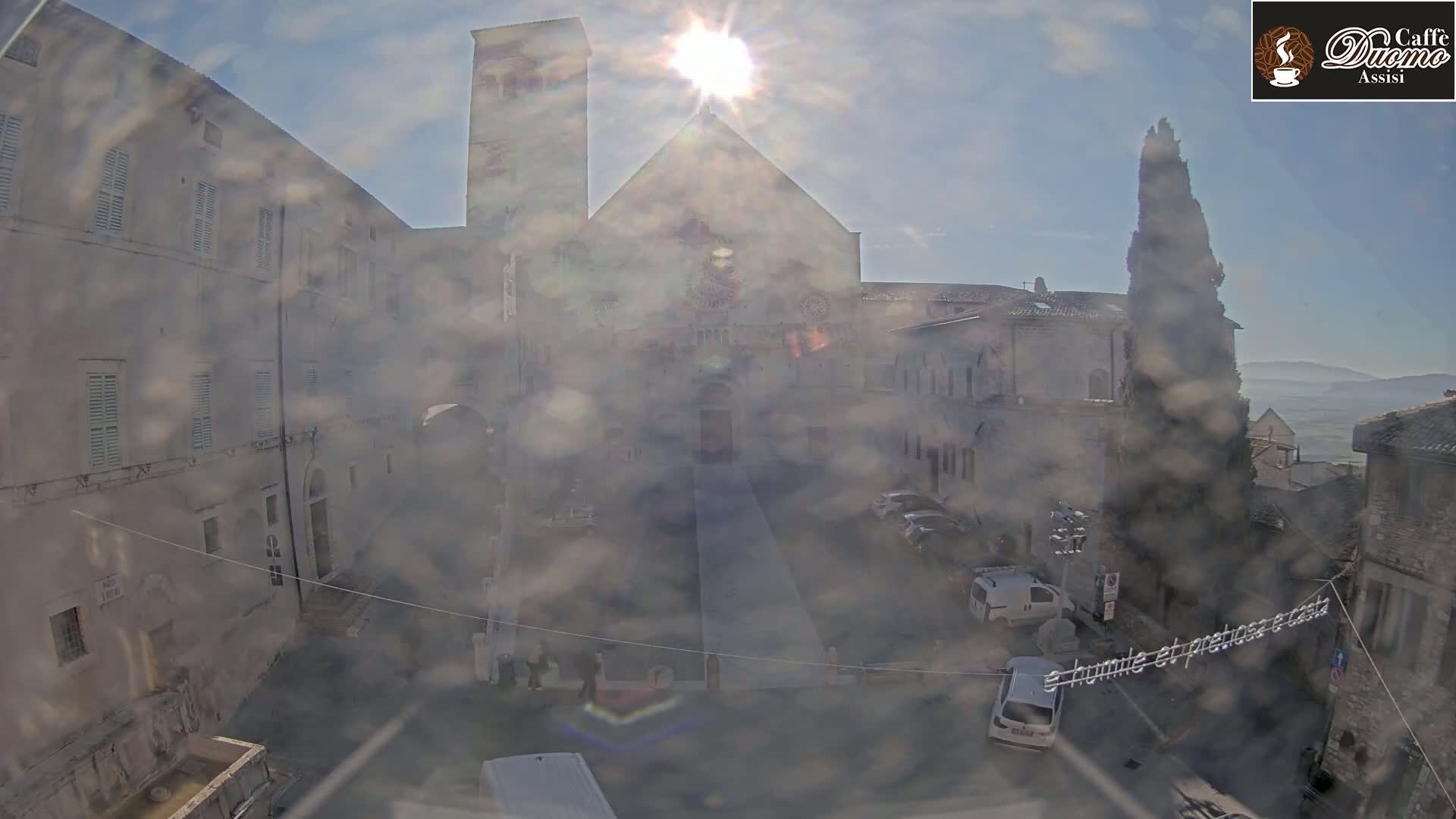 Assisi, San Rufino Square Live Cam -  Perugia, Umbria, Italy