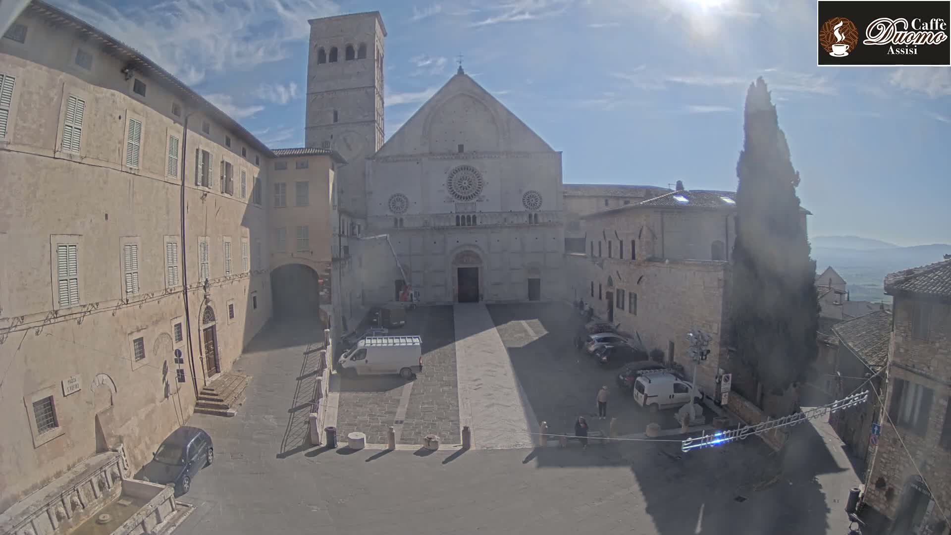 Assisi, San Rufino Square Live Cam -  Perugia, Umbria, Italy