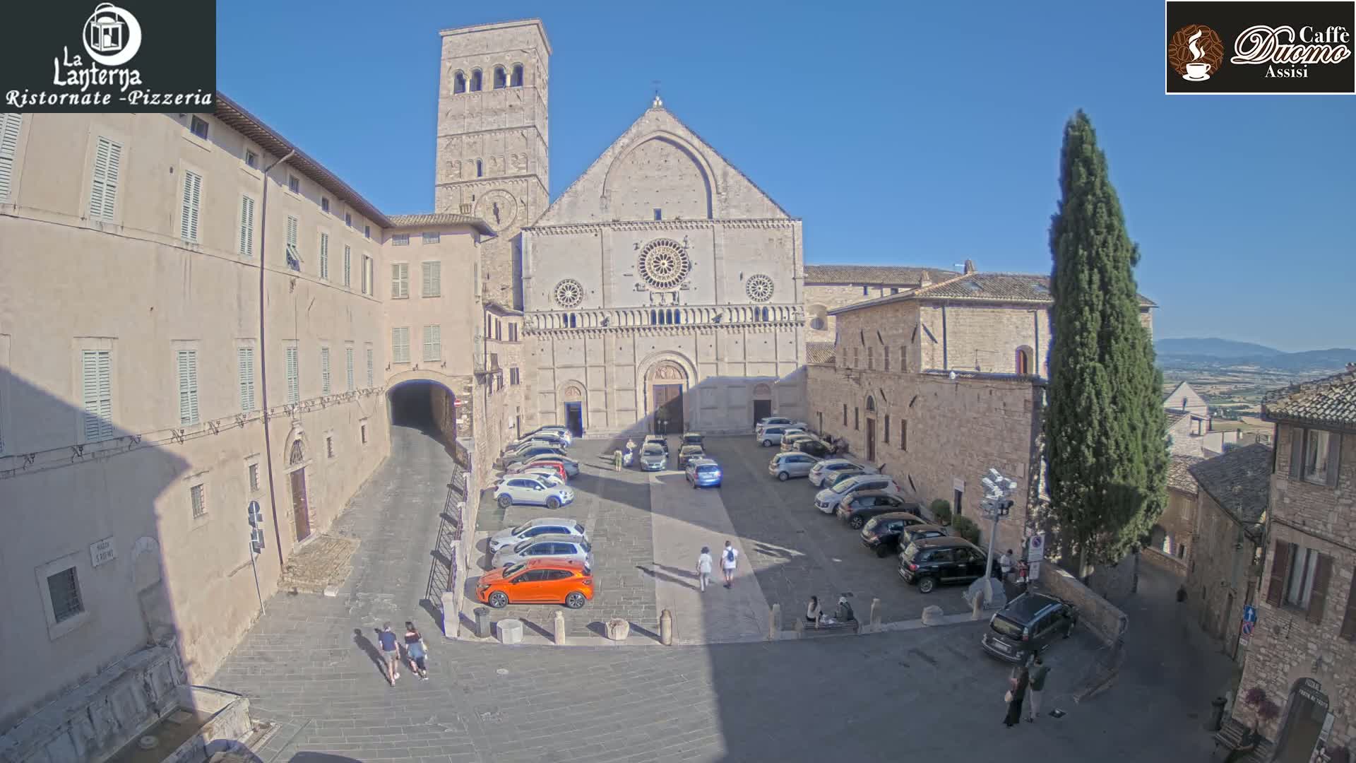 Assisi, San Rufino Square Live Cam -  Perugia, Umbria, Italy