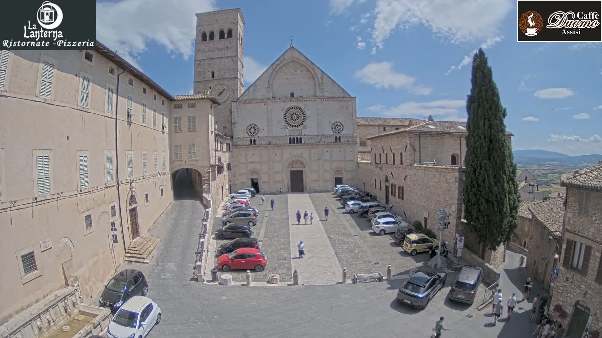Assisi, San Rufino Square Live Cam -  Perugia, Umbria, Italy