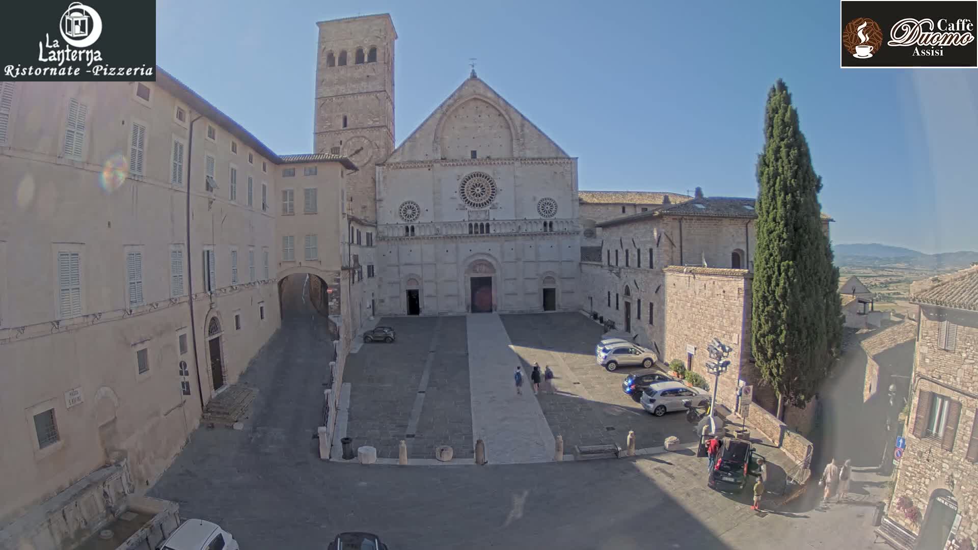 Assisi, San Rufino Square Live Cam -  Perugia, Umbria, Italy
