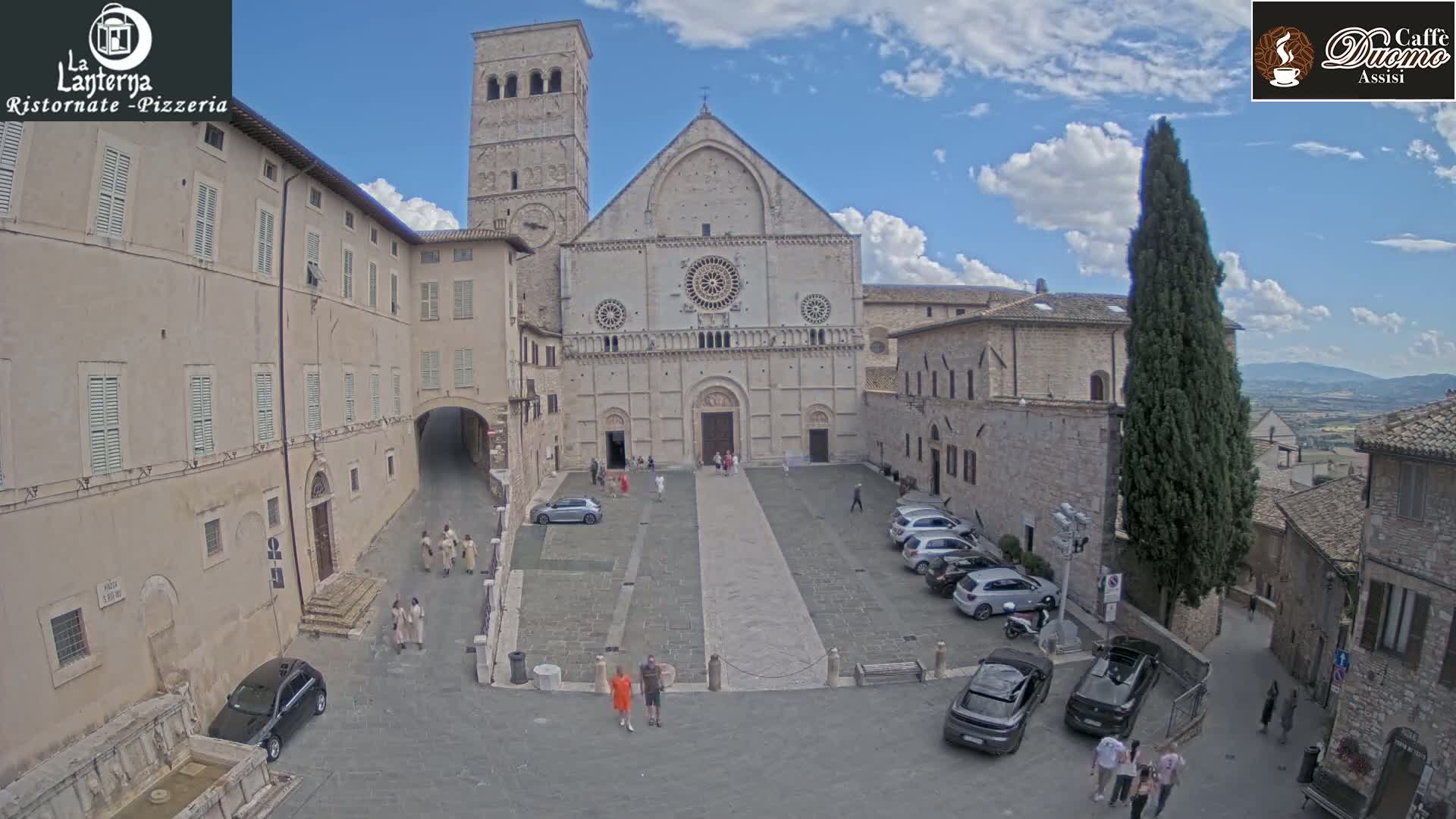 Assisi, San Rufino Square Live Cam -  Perugia, Umbria, Italy