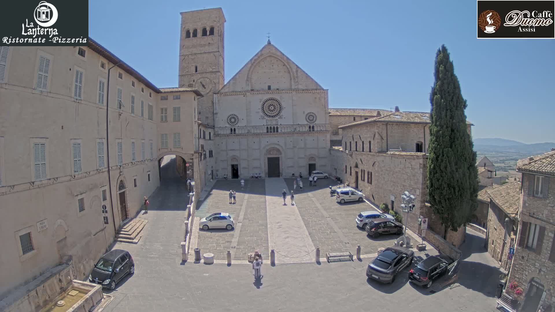 Assisi, San Rufino Square Live Cam -  Perugia, Umbria, Italy