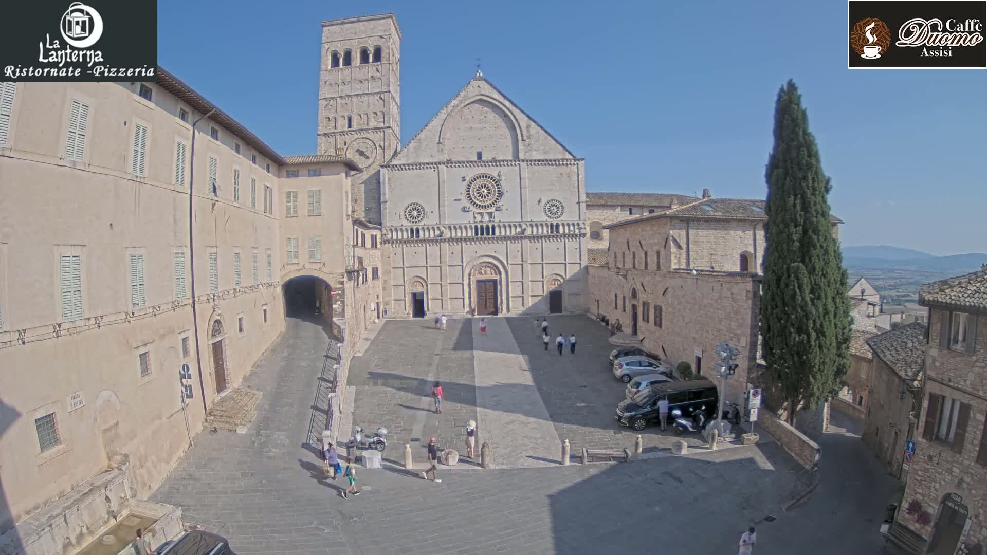 Assisi, San Rufino Square Live Cam -  Perugia, Umbria, Italy