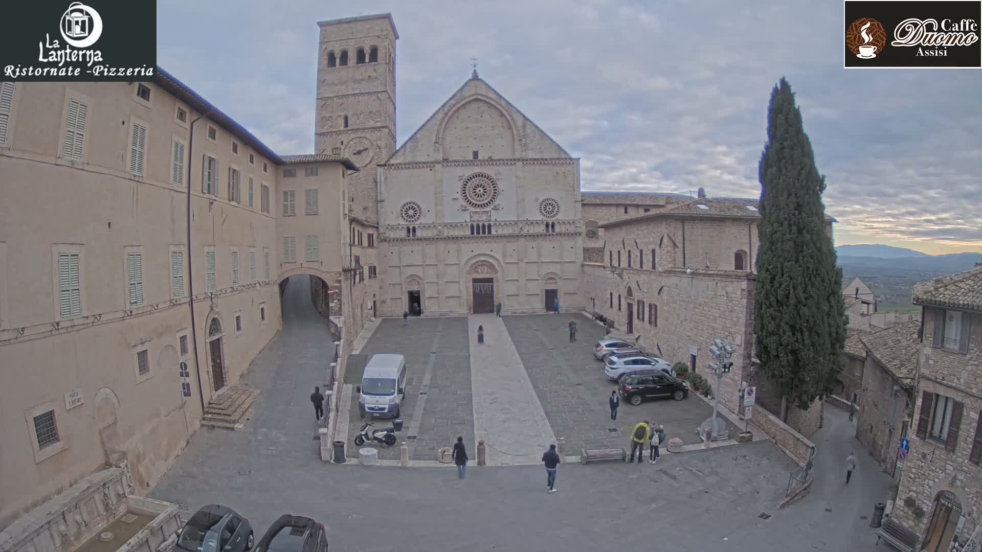 Assisi, San Rufino Square Live Cam -  Perugia, Umbria, Italy
