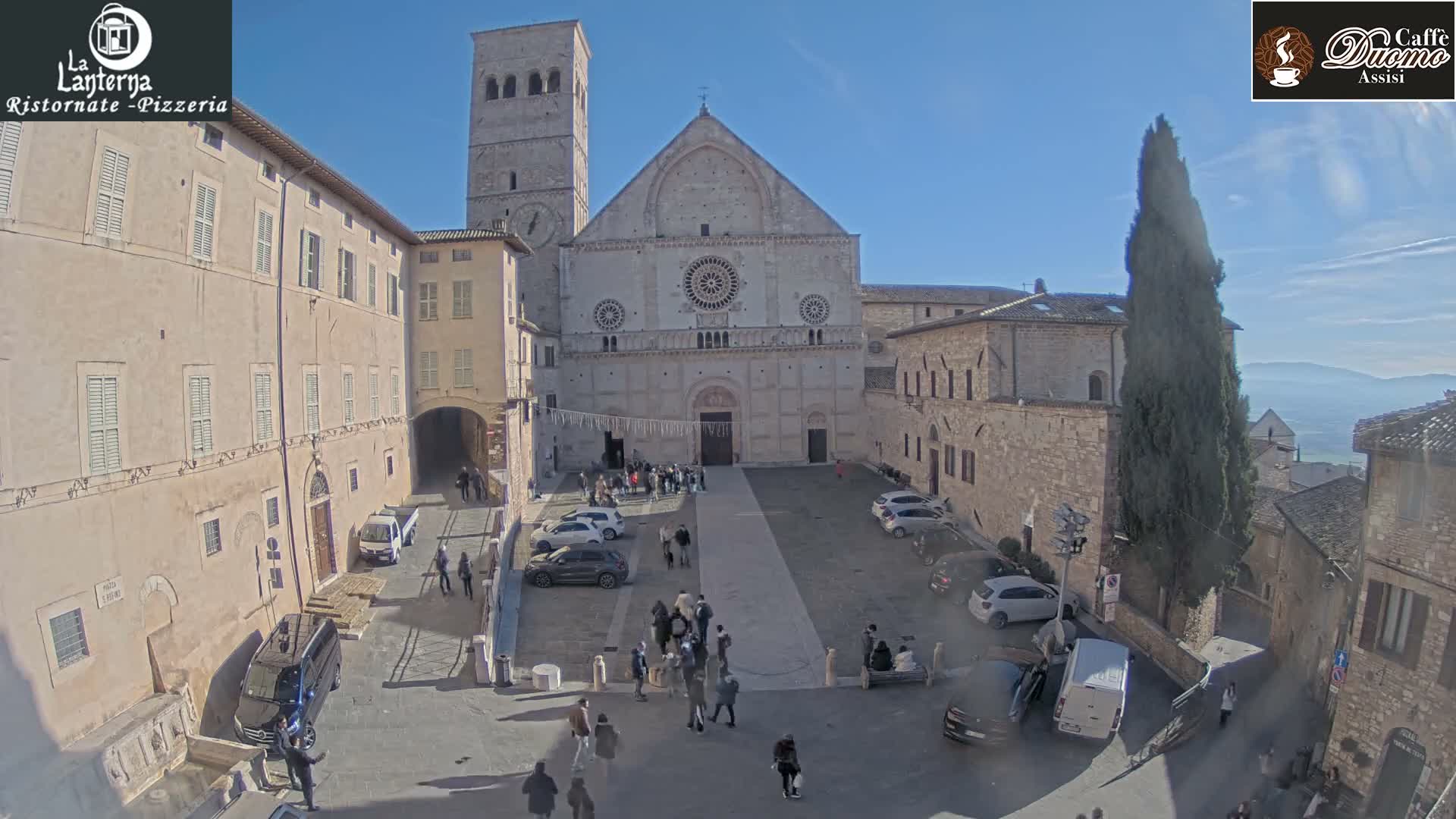 Assisi, San Rufino Square Live Cam -  Perugia, Umbria, Italy