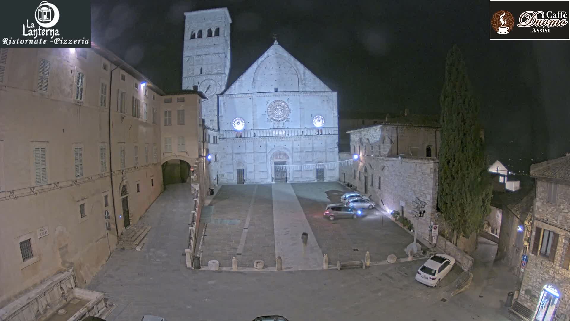 Assisi, San Rufino Square Live Cam -  Perugia, Umbria, Italy