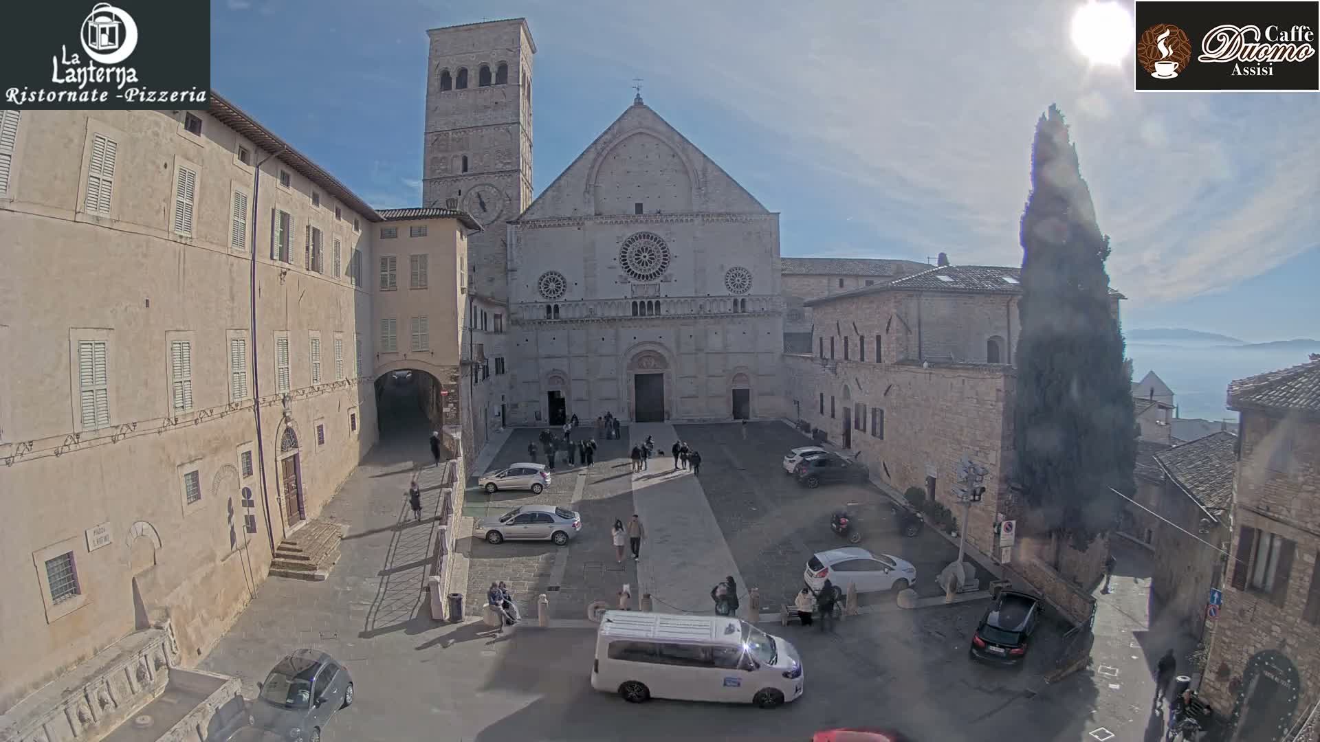 Assisi, San Rufino Square Live Cam -  Perugia, Umbria, Italy