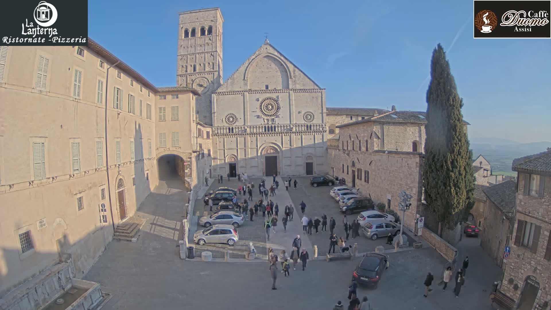 Assisi, San Rufino Square Live Cam -  Perugia, Umbria, Italy