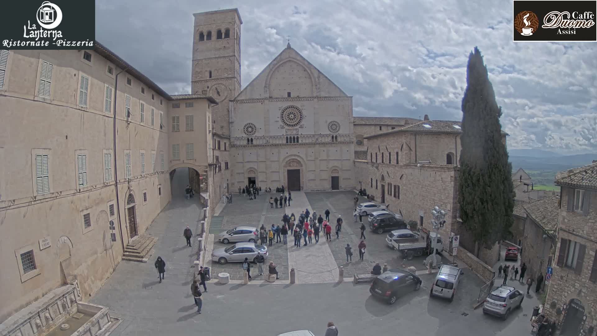 Assisi, San Rufino Square Live Cam -  Perugia, Umbria, Italy