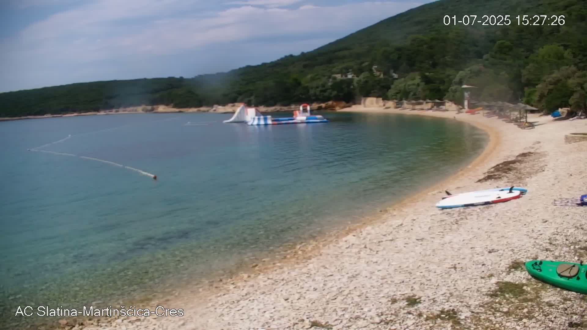 Otok Cres Island, Camp Plaza Slatina Beach Live Cam - Martinšćica, Cres, Primorje-Gorski Kotar, Croatia