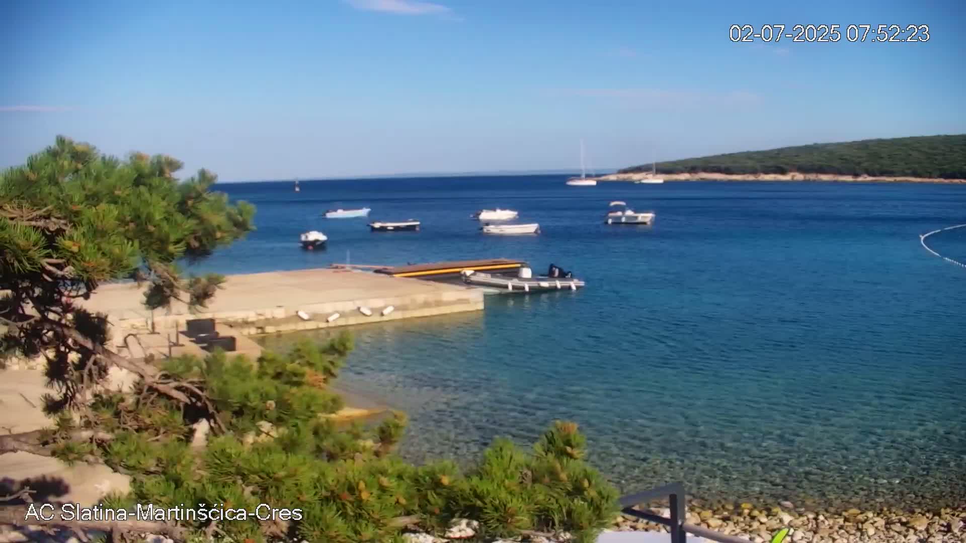 Otok Cres Island, Camp Plaza Slatina Beach Live Cam - Martinšćica, Cres, Primorje-Gorski Kotar, Croatia