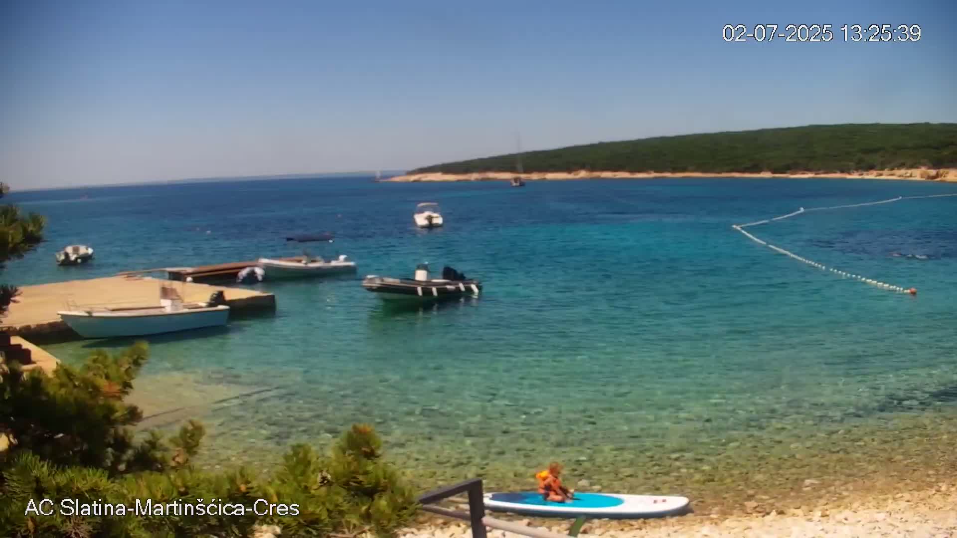 Otok Cres Island, Camp Plaza Slatina Beach Live Cam - Martinšćica, Cres, Primorje-Gorski Kotar, Croatia