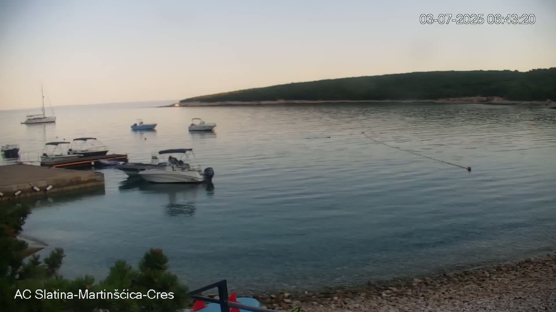 Otok Cres Island, Camp Plaza Slatina Beach Live Cam - Martinšćica, Cres, Primorje-Gorski Kotar, Croatia