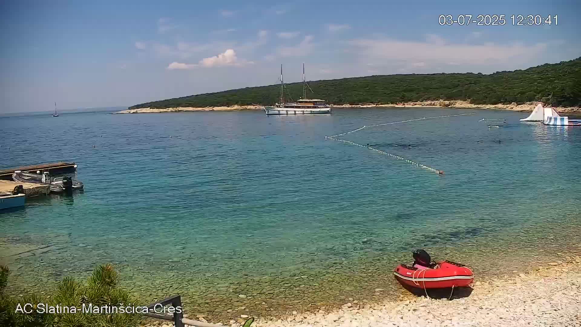 Otok Cres Island, Camp Plaza Slatina Beach Live Cam - Martinšćica, Cres, Primorje-Gorski Kotar, Croatia