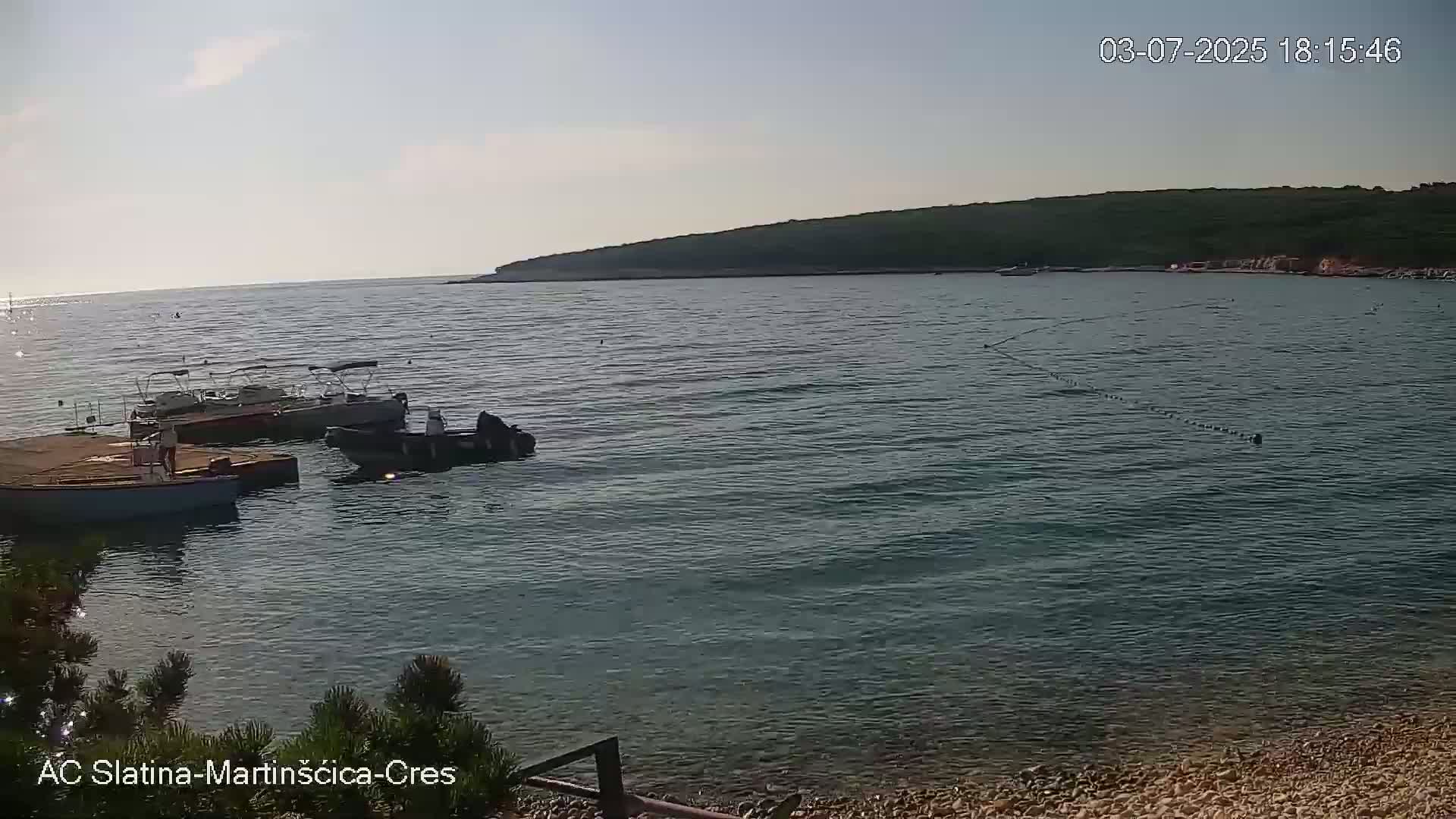 Otok Cres Island, Camp Plaza Slatina Beach Live Cam - Martinšćica, Cres, Primorje-Gorski Kotar, Croatia