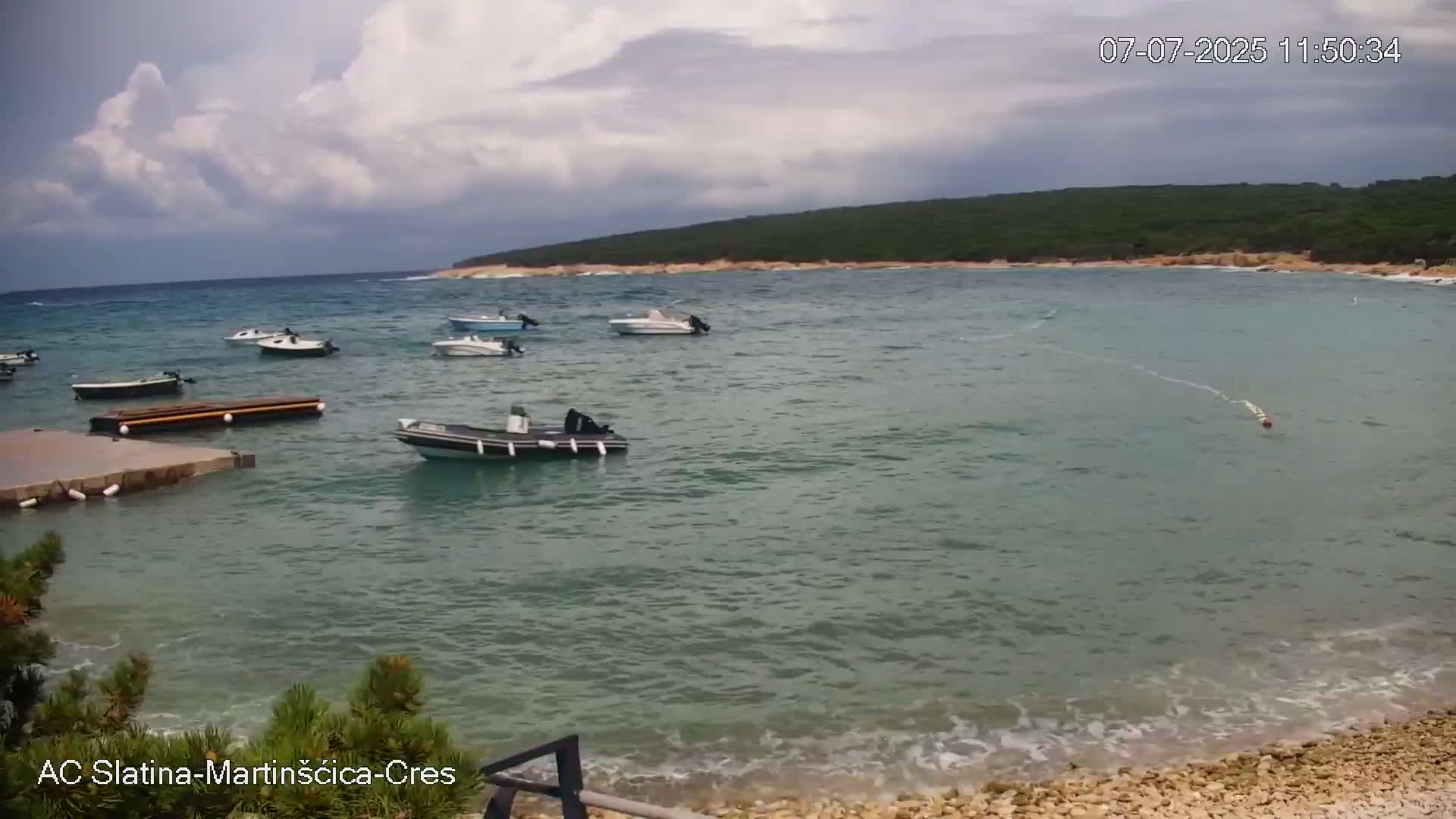 Otok Cres Island, Camp Plaza Slatina Beach Live Cam - Martinšćica, Cres, Primorje-Gorski Kotar, Croatia