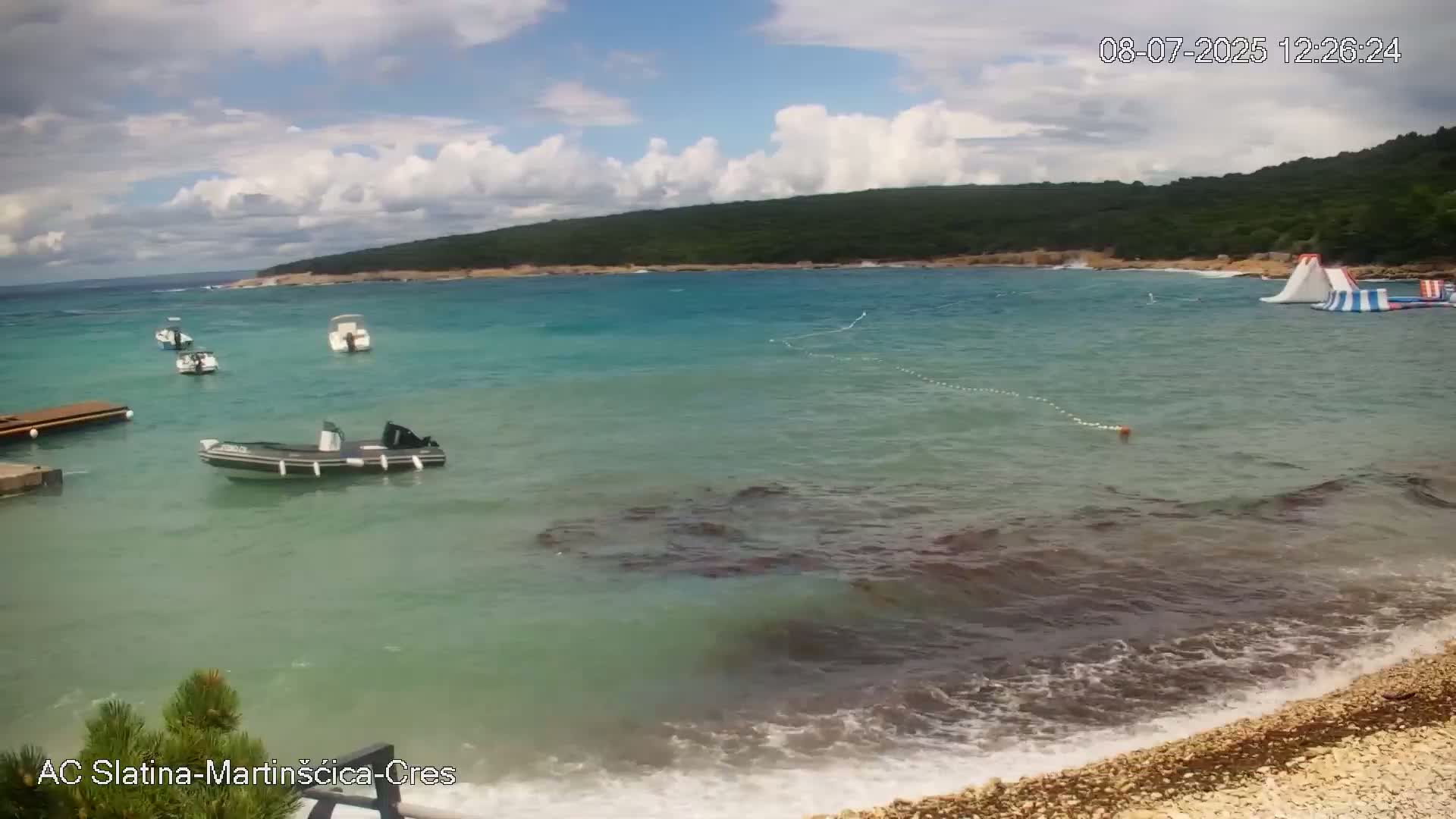Otok Cres Island, Camp Plaza Slatina Beach Live Cam - Martinšćica, Cres, Primorje-Gorski Kotar, Croatia