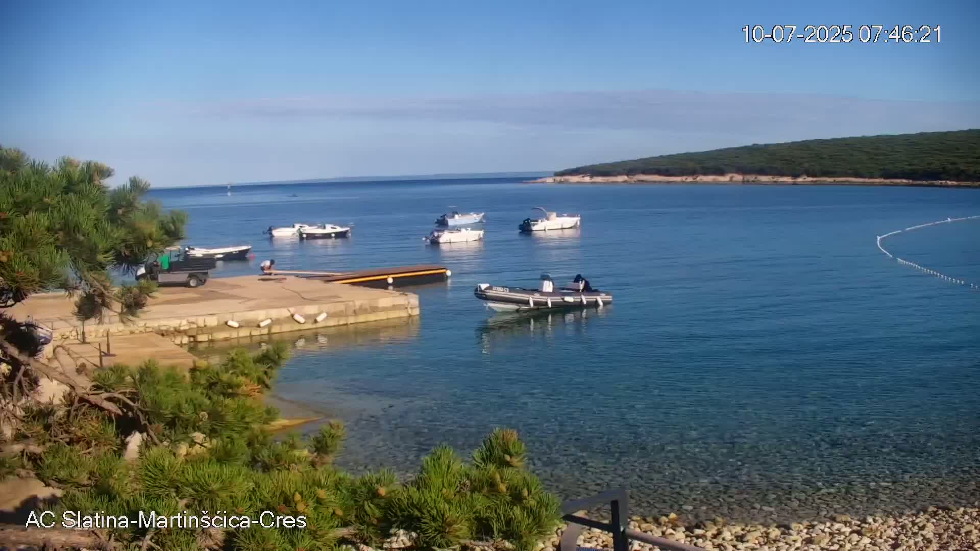 Otok Cres Island, Camp Plaza Slatina Beach Live Cam - Martinšćica, Cres, Primorje-Gorski Kotar, Croatia