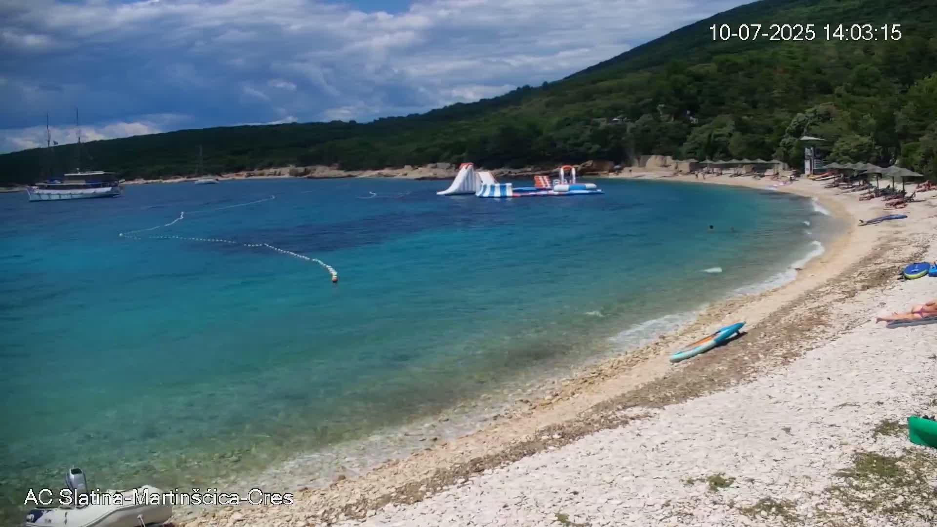 Otok Cres Island, Camp Plaza Slatina Beach Live Cam - Martinšćica, Cres, Primorje-Gorski Kotar, Croatia