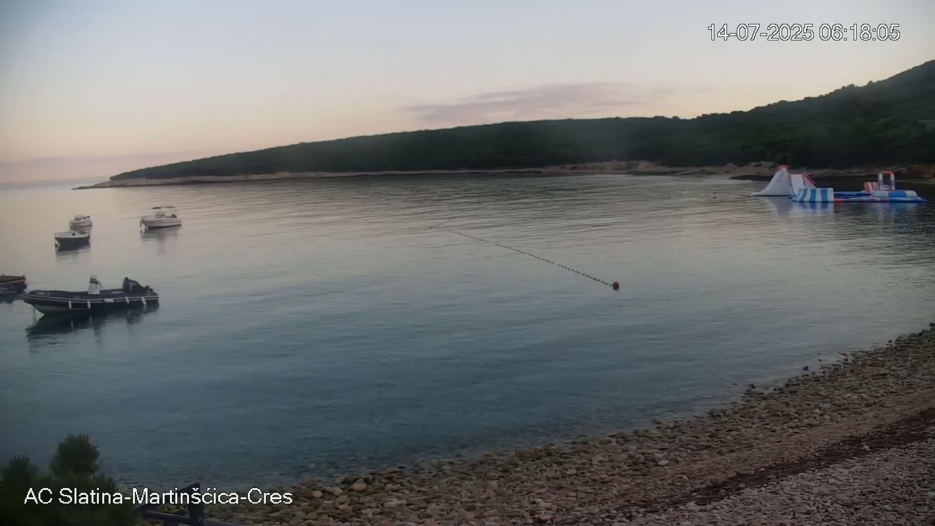 Otok Cres Island, Camp Plaza Slatina Beach Live Cam - Martinšćica, Cres, Primorje-Gorski Kotar, Croatia