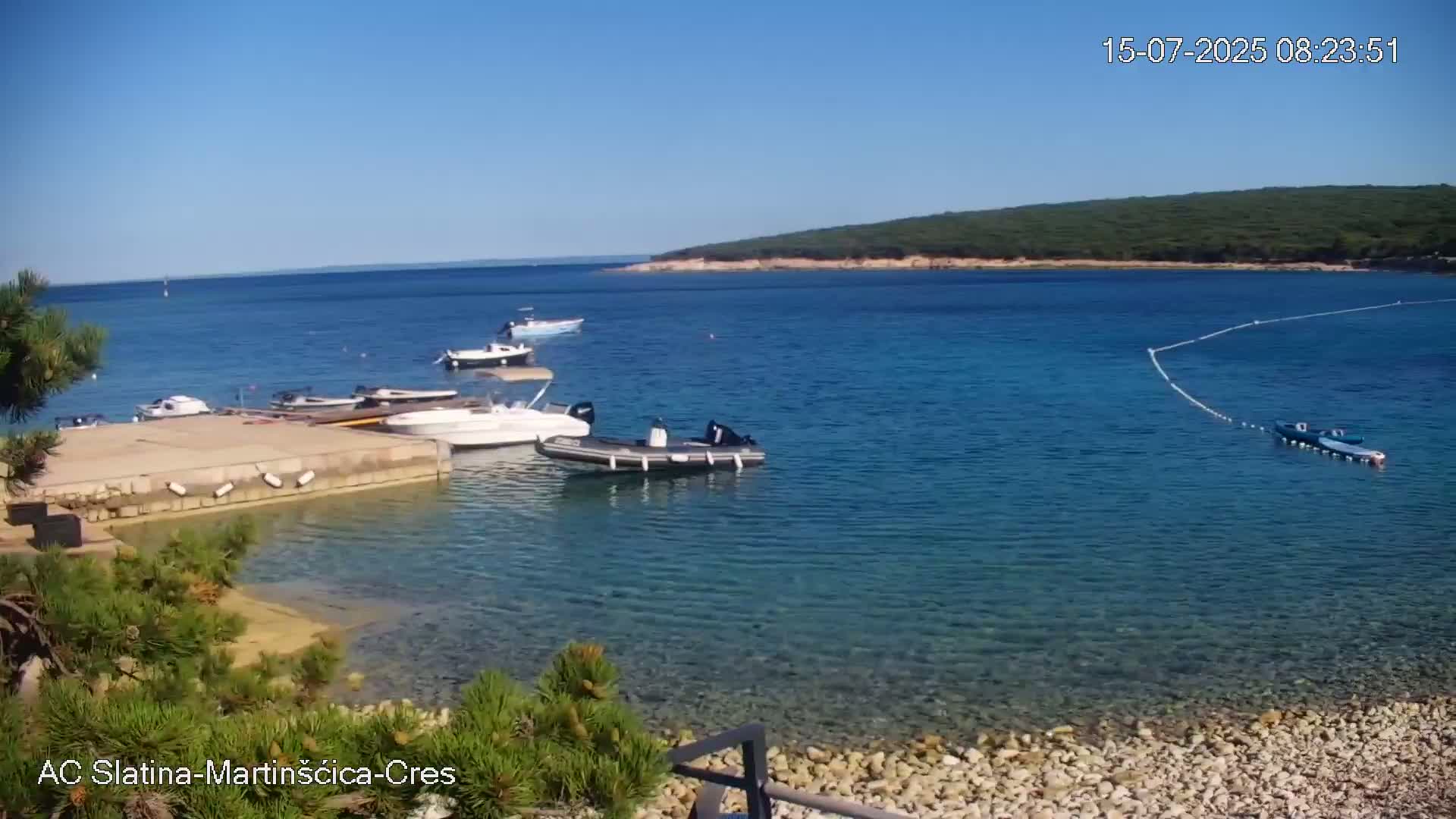 Otok Cres Island, Camp Plaza Slatina Beach Live Cam - Martinšćica, Cres, Primorje-Gorski Kotar, Croatia