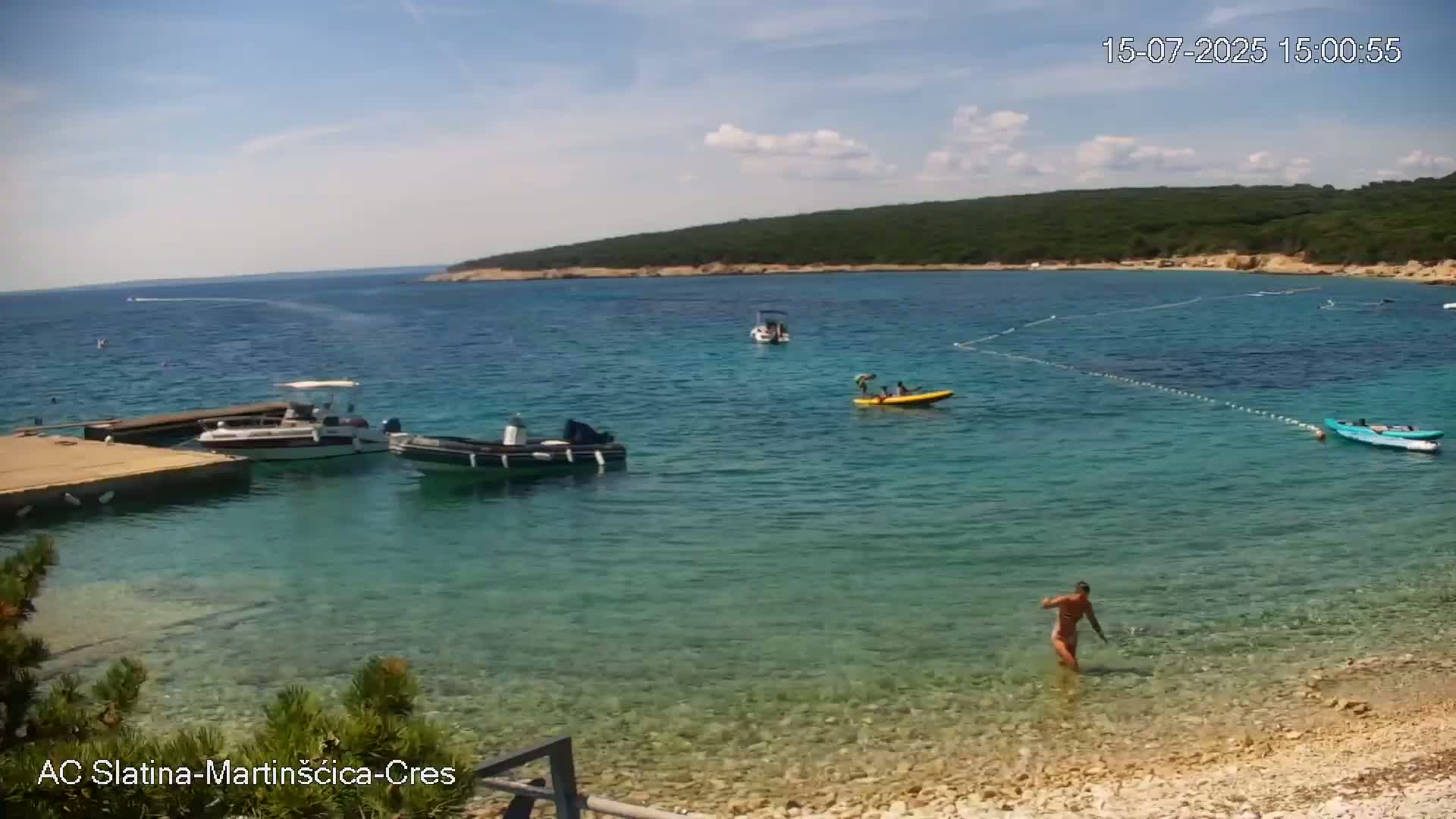 Otok Cres Island, Camp Plaza Slatina Beach Live Cam - Martinšćica, Cres, Primorje-Gorski Kotar, Croatia