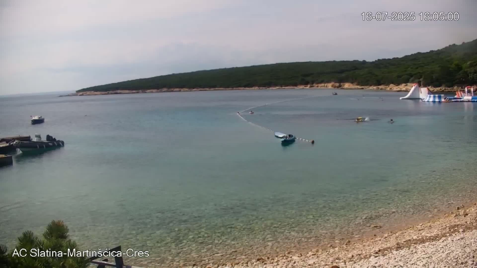 Otok Cres Island, Camp Plaza Slatina Beach Live Cam - Martinšćica, Cres, Primorje-Gorski Kotar, Croatia