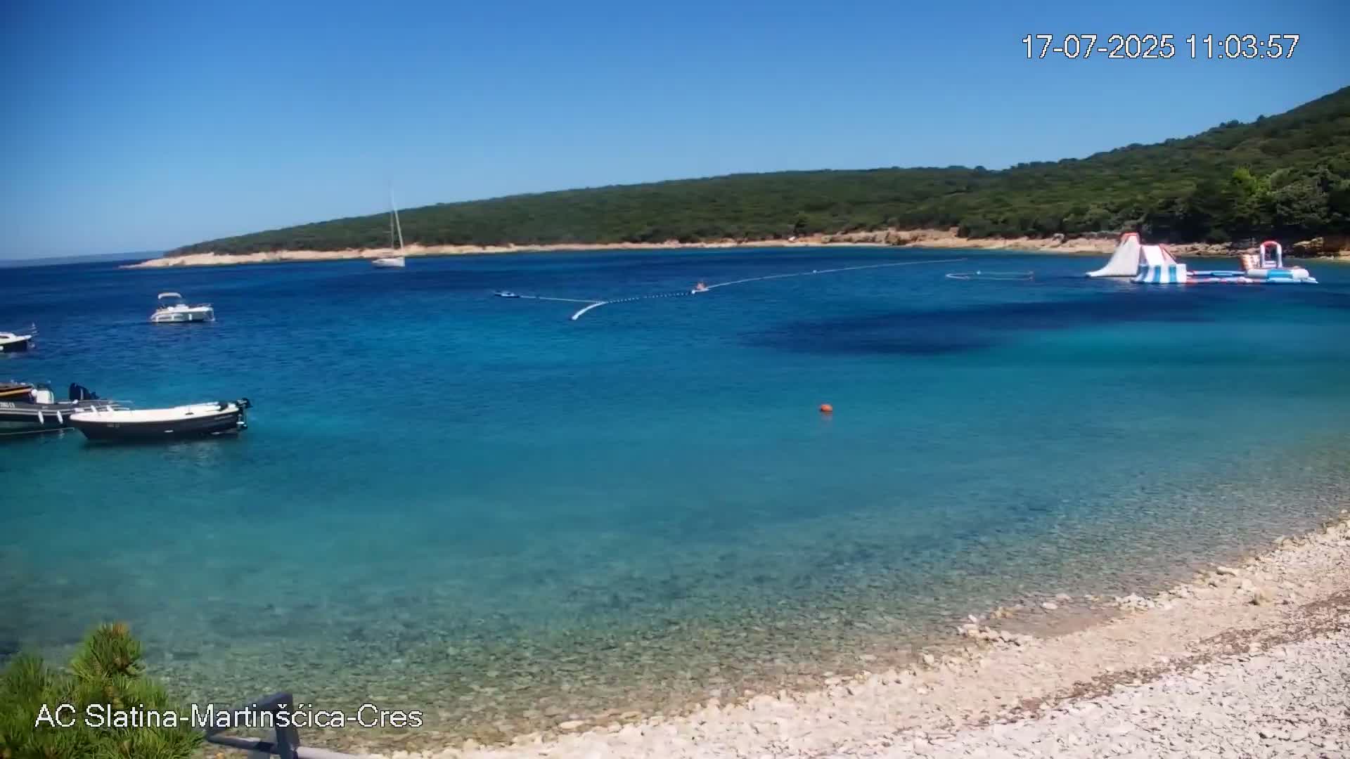 Otok Cres Island, Camp Plaza Slatina Beach Live Cam - Martinšćica, Cres, Primorje-Gorski Kotar, Croatia