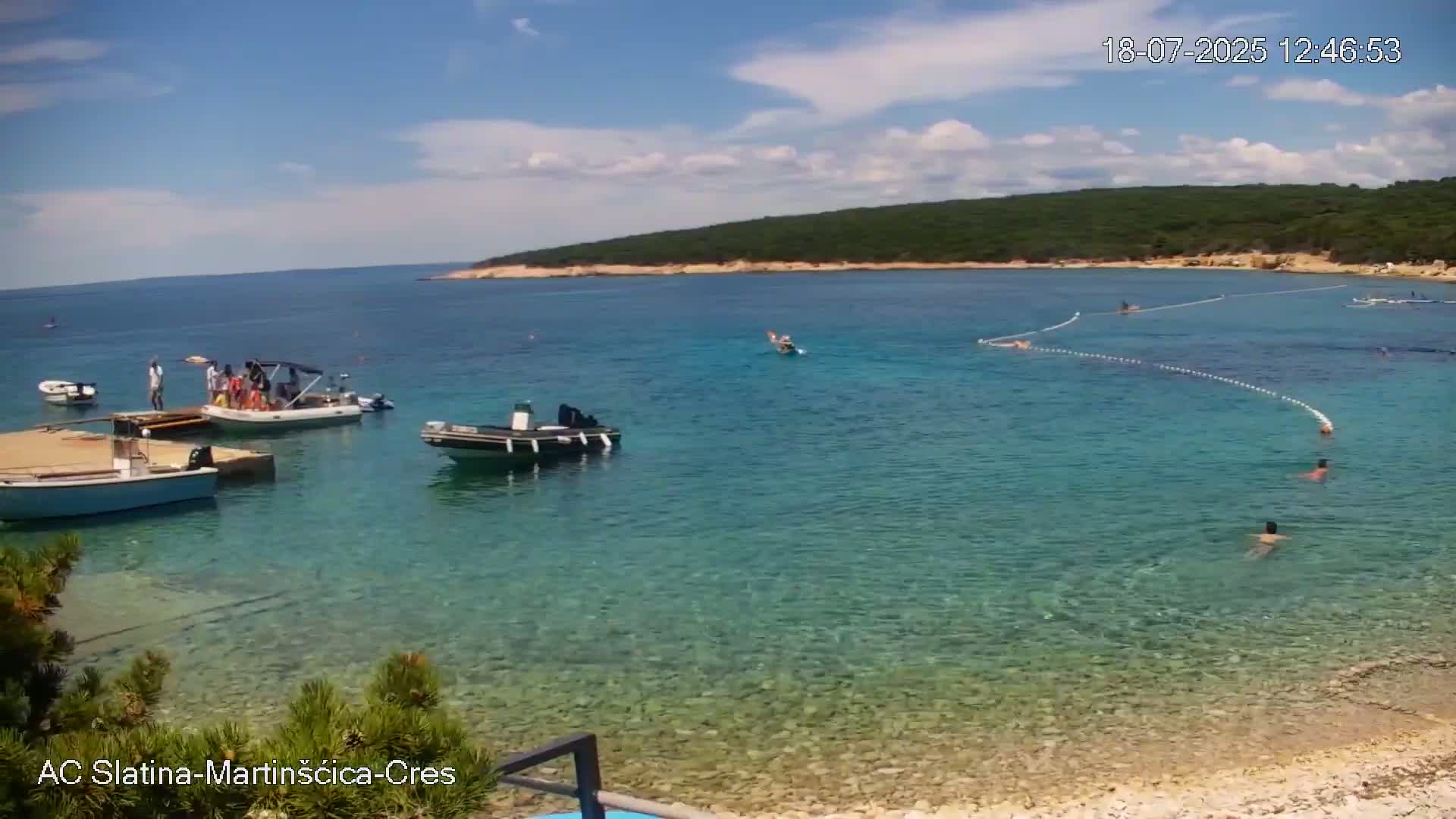 Otok Cres Island, Camp Plaza Slatina Beach Live Cam - Martinšćica, Cres, Primorje-Gorski Kotar, Croatia