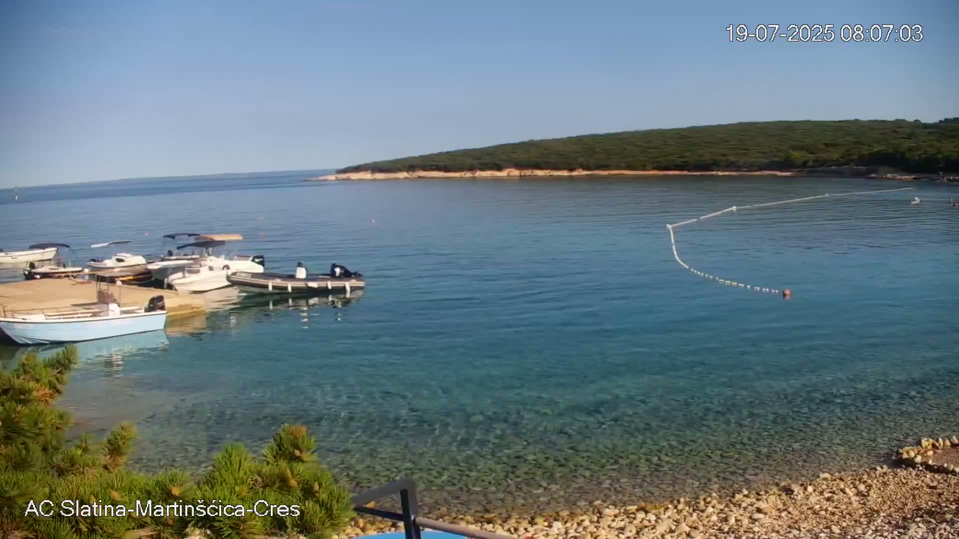 Otok Cres Island, Camp Plaza Slatina Beach Live Cam - Martinšćica, Cres, Primorje-Gorski Kotar, Croatia