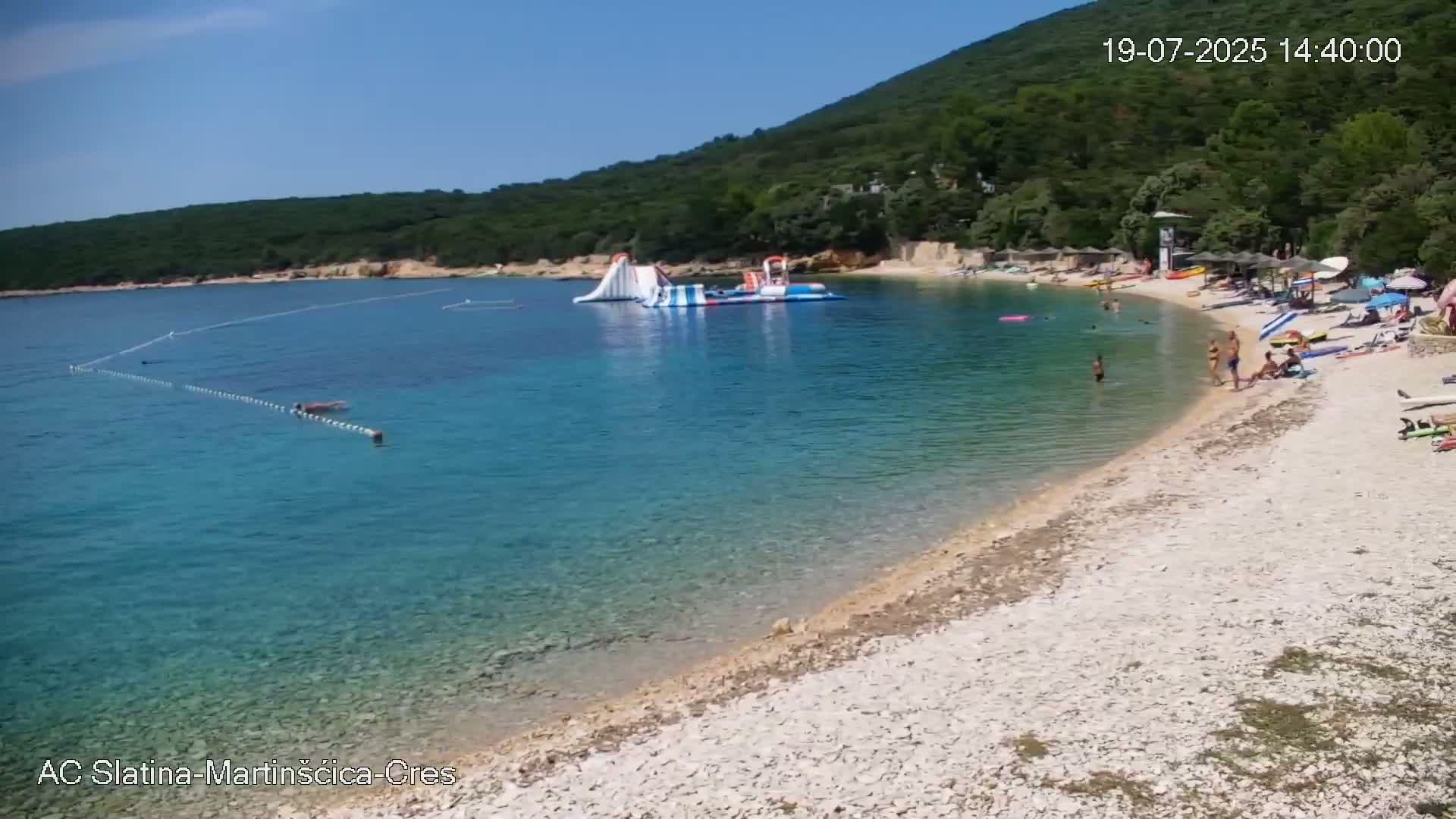 Otok Cres Island, Camp Plaza Slatina Beach Live Cam - Martinšćica, Cres, Primorje-Gorski Kotar, Croatia